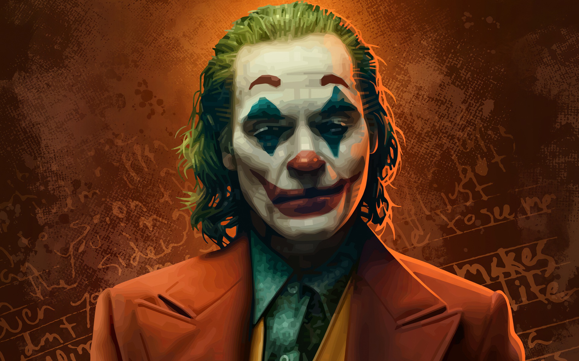 Joker Orange Theme Wallpaper 4K