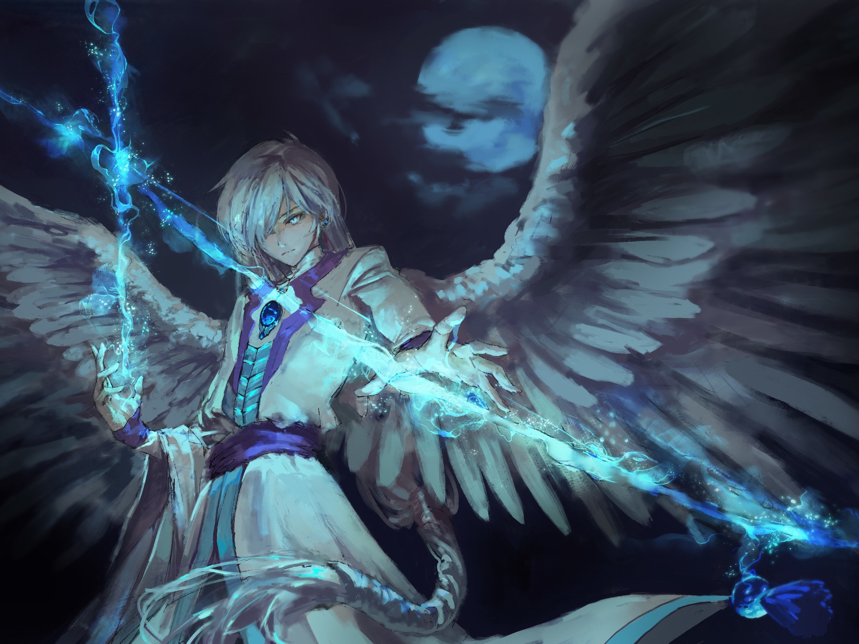 Anime Angel Boy With Magical Arrow Wallpaper 4K