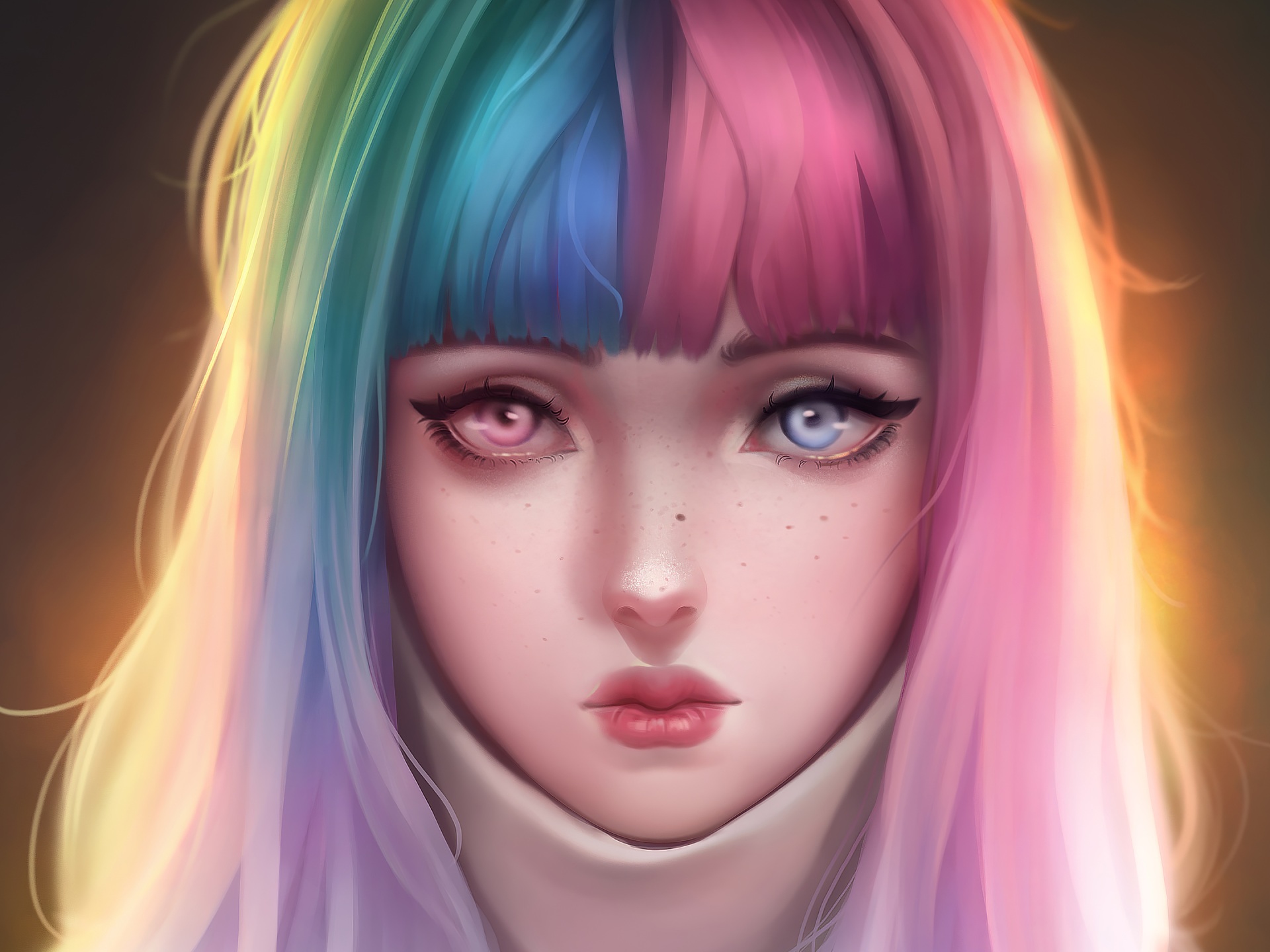 Anime Girl Colorful Hairs - 4k Wallpapers - 40.000+ ipad wallpapers 4k ...