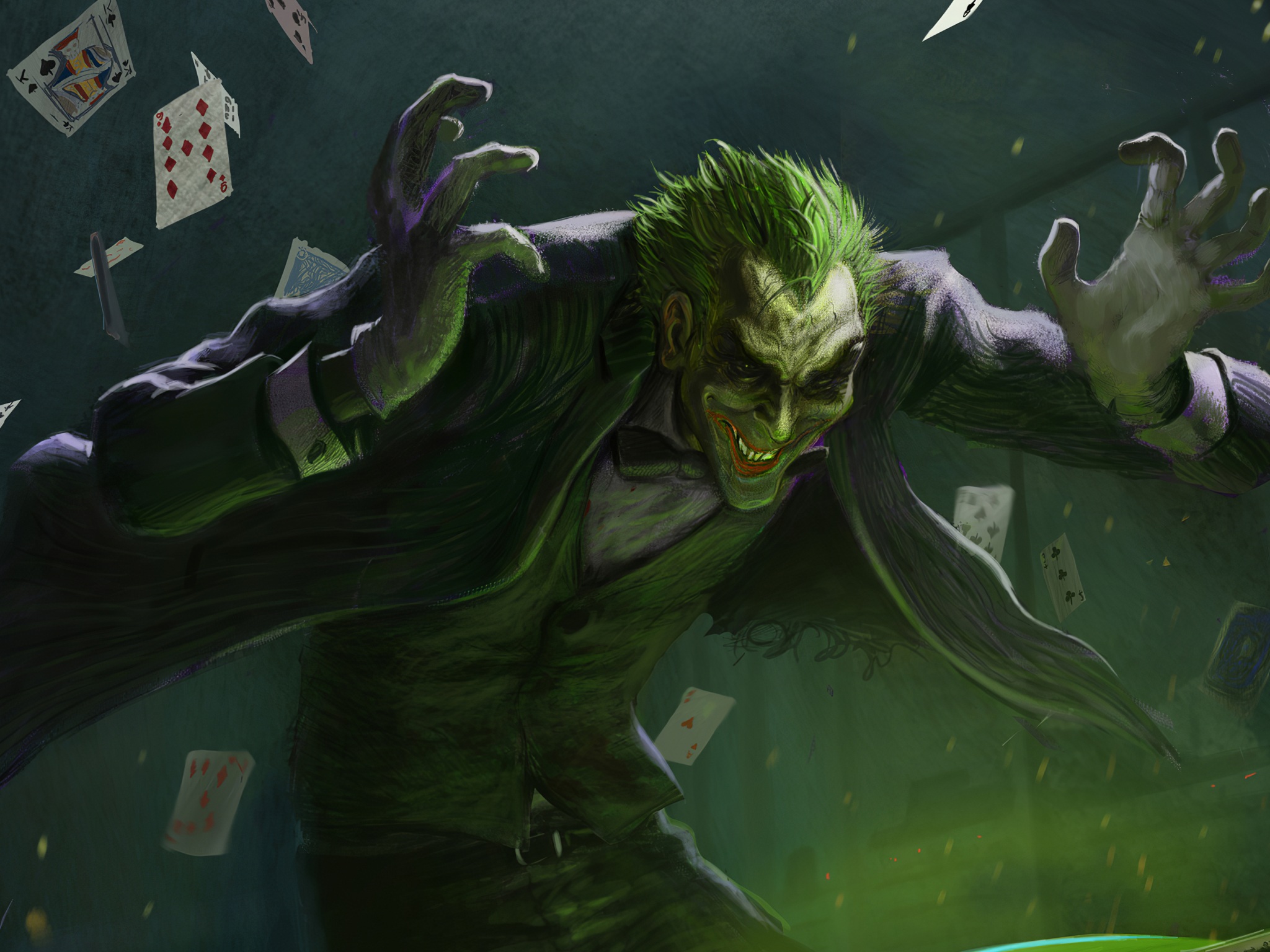 Joker Green Theme Wallpaper 4K