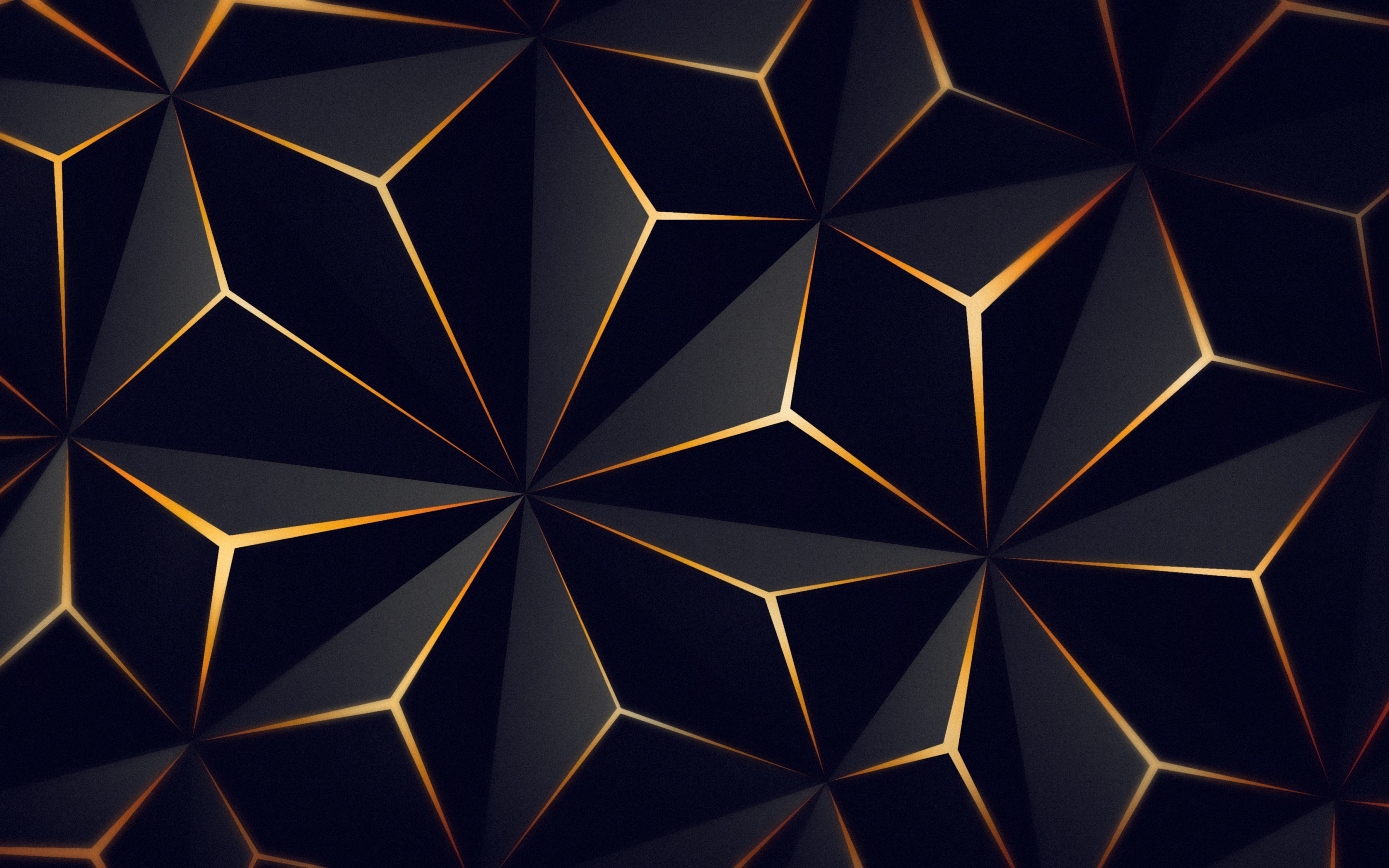 Triangle Solid Black Gold 4k Wallpaper 4K