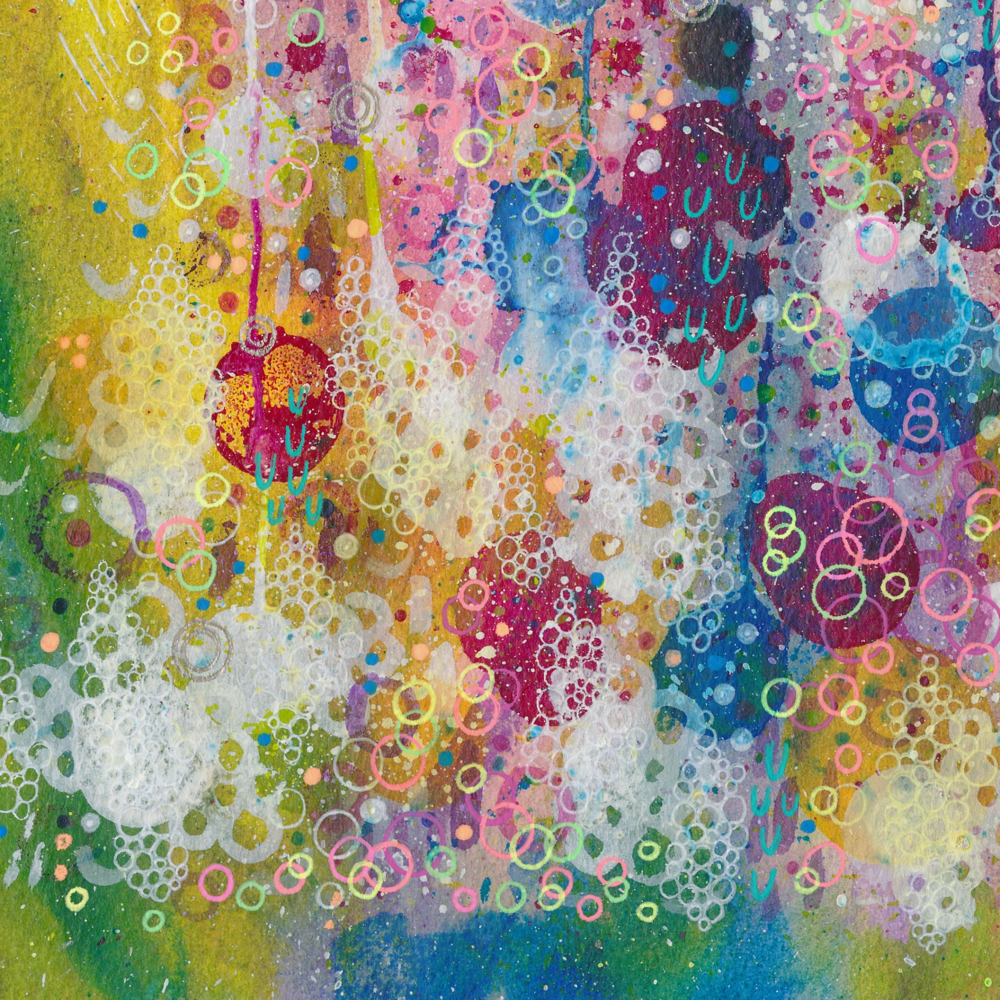 abstraction, patterns, circles, spots, multicolored, watercolor 4k ...