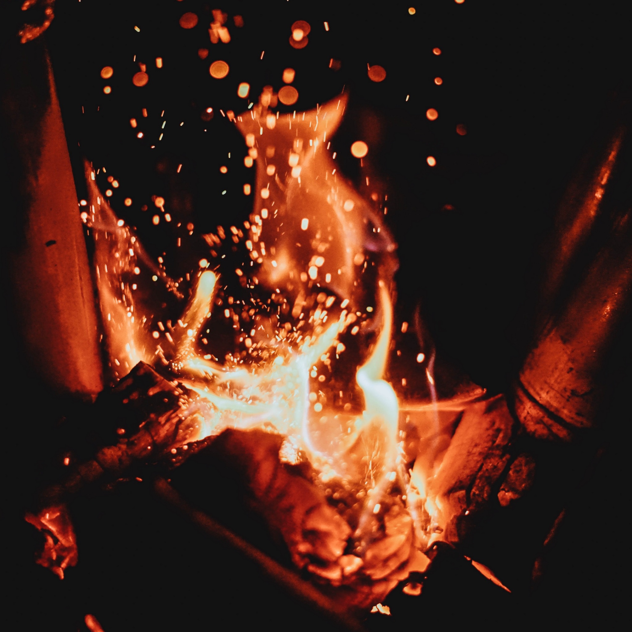 bonfire, flame, fire, sparks 4k Wallpaper 4K
