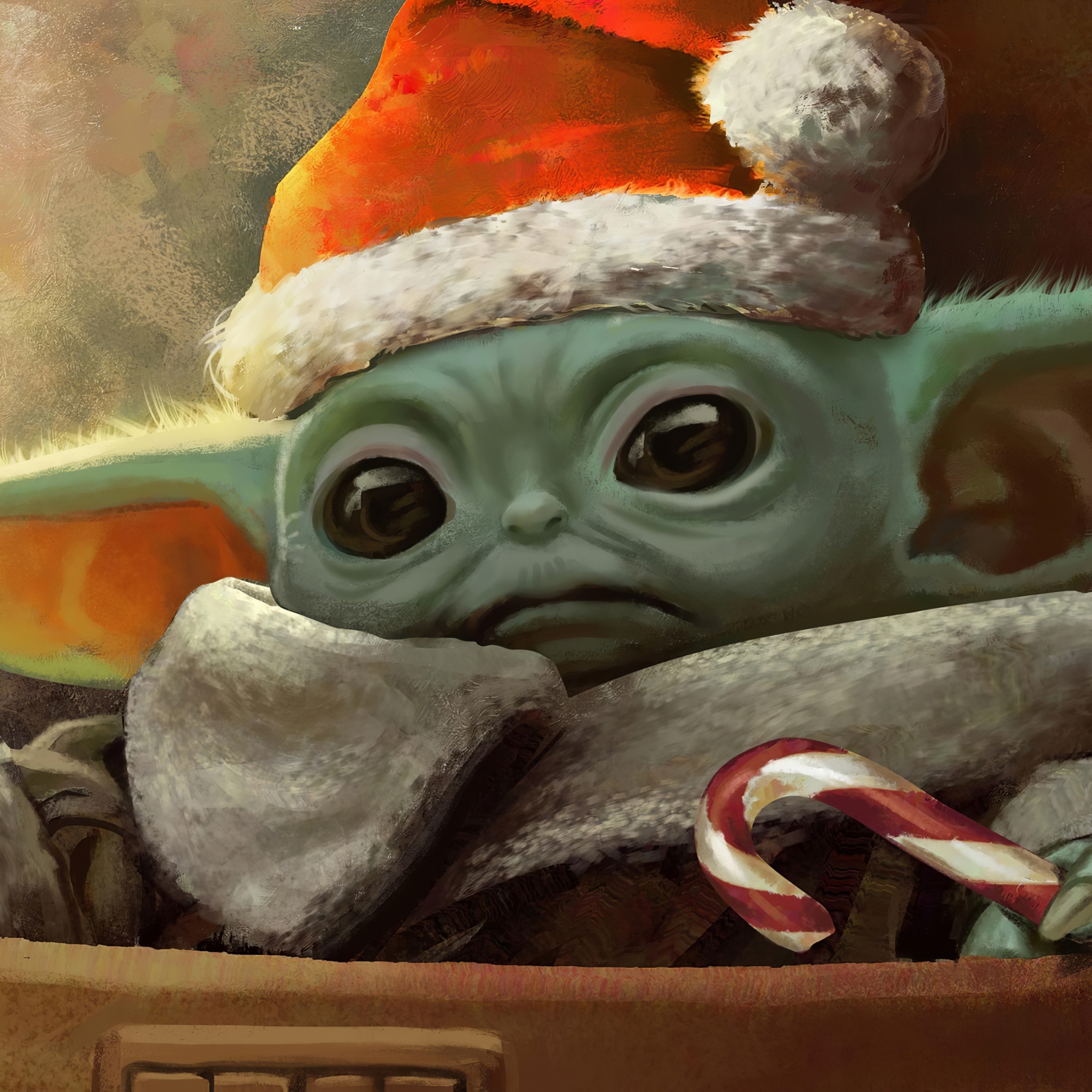 Baby Yoda X Mas Theme Wallpaper 4K