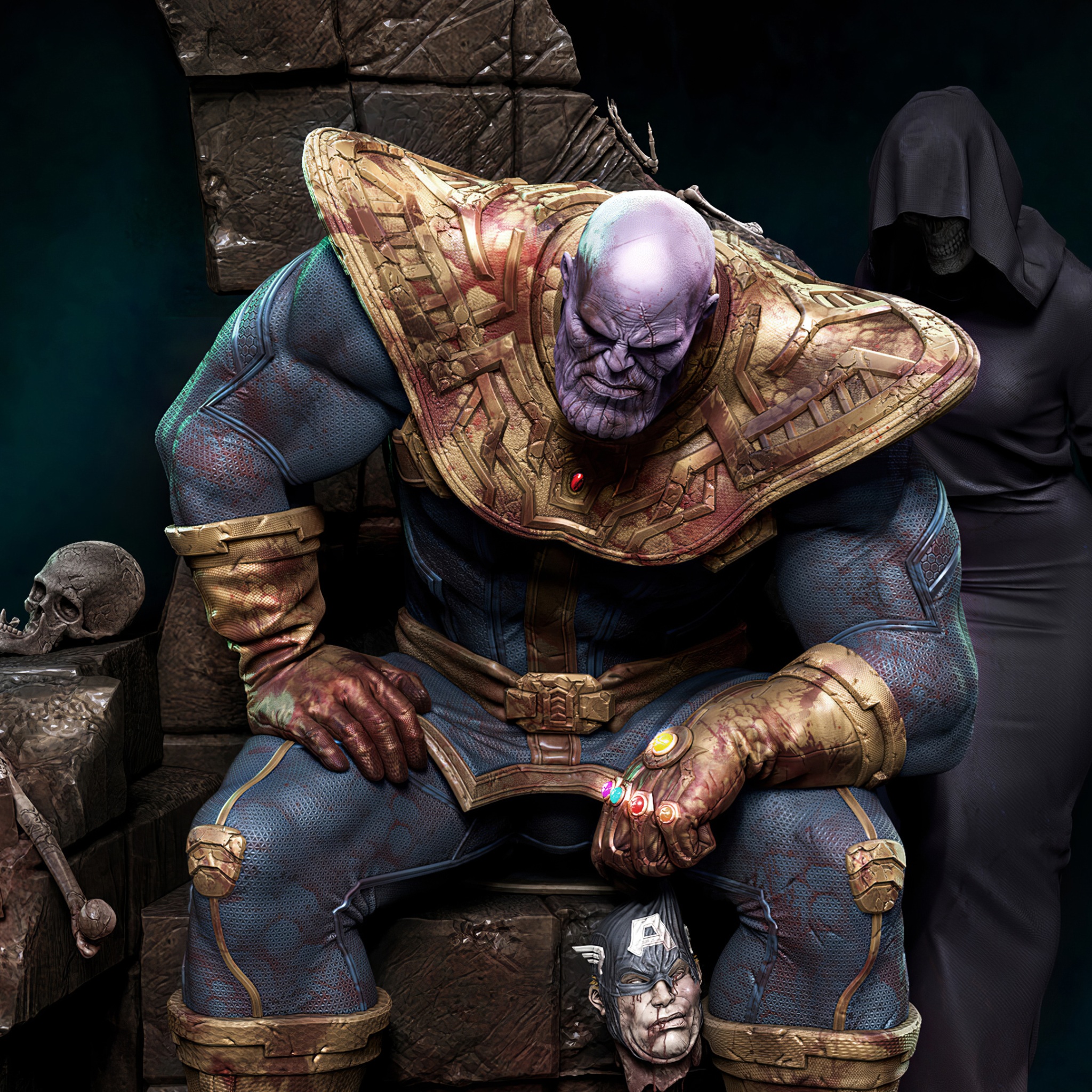 Rindende stak Sammentræf Wallpaper 4k Thanos Fan Art Wallpaper