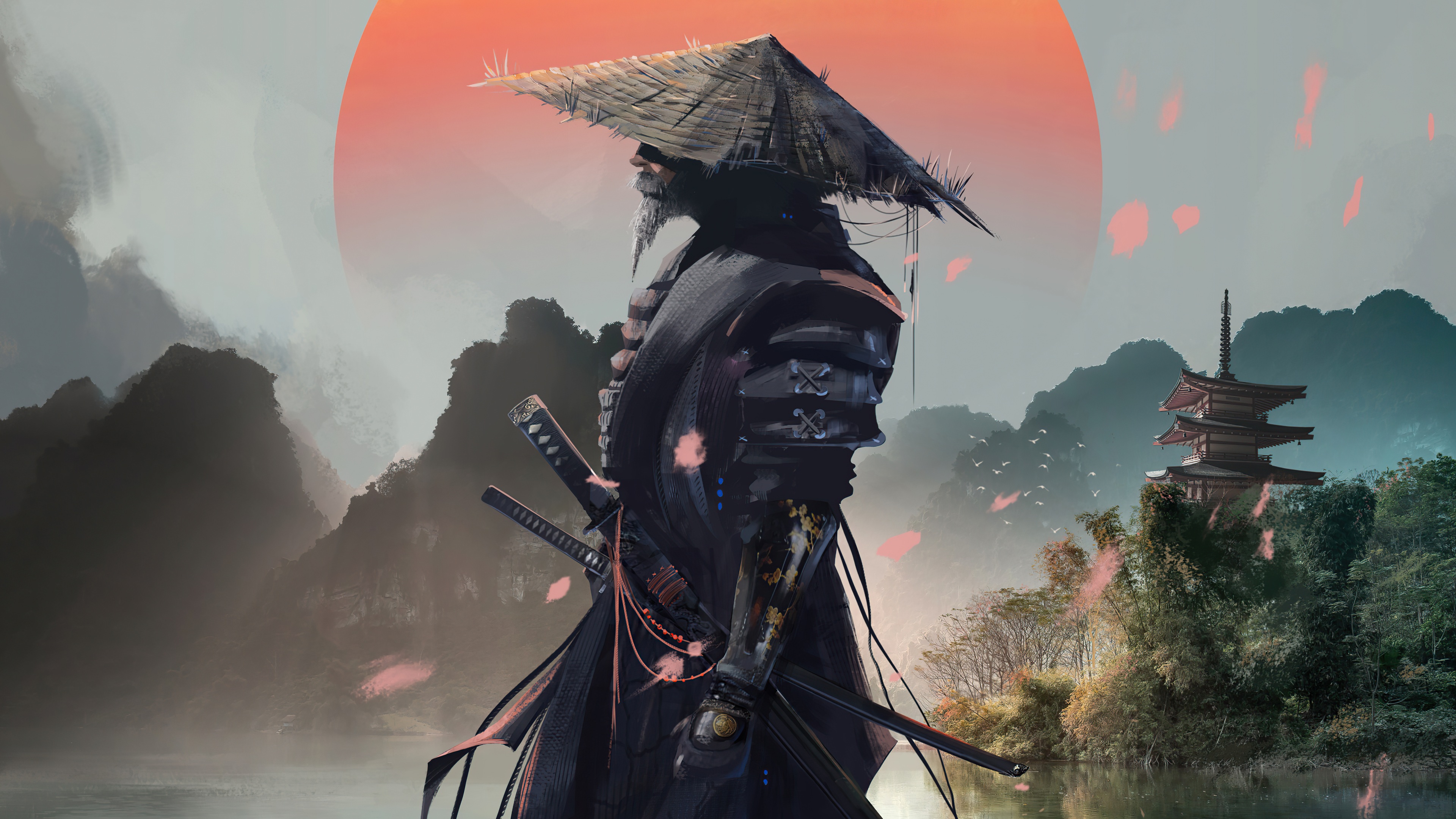 Samurai với bộ giáp truyền thống và kiếm sắc bén đã trở thành một biểu tượng trong lịch sử của Nhật Bản. Hình ảnh này sẽ khiến bạn lại tái hiện được vẻ đẹp oai hùng của Samurai trong đầu mình.