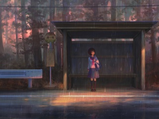 Wallpaper 4k Rain Anime Girl Bustand Wallpaper