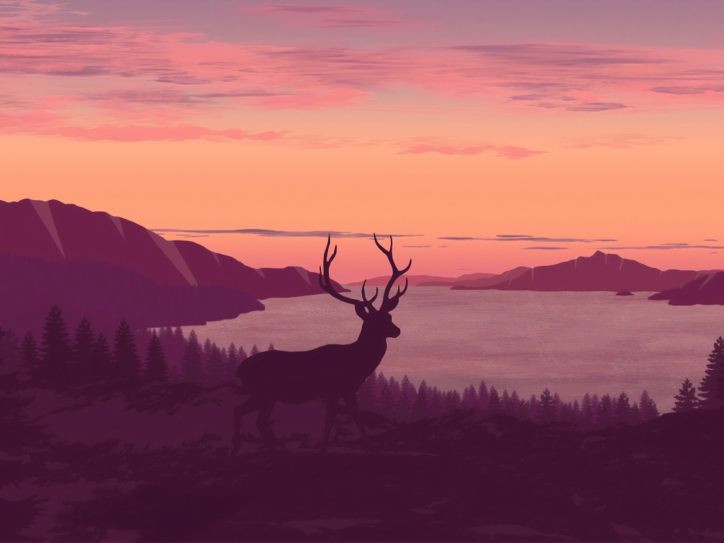 Reindeer Minimalist Call Of Sunset - 4k Wallpapers - 40.000+ ipad ...