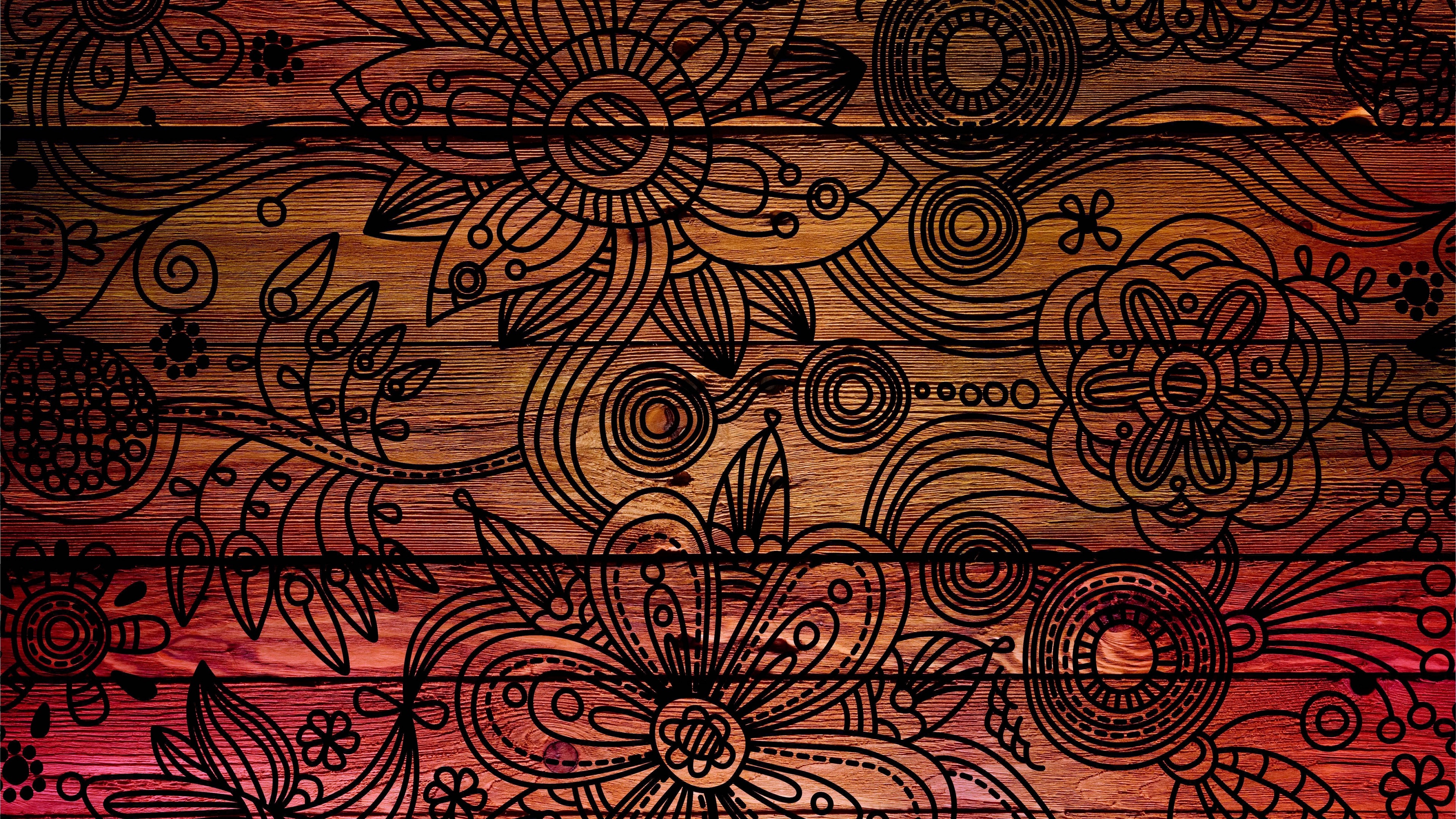 Wallpaper 4k patterns, background, dark, wooden, texture 4k Wallpaper