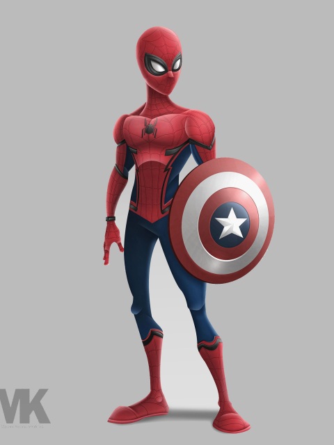 Wallpaper 4k Spiderman With Captain America Shield Wallpaper