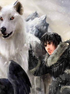 Wallpaper 4k the song of ice and fire, game of thrones, jon snow, ghost,  direwolf, stark clan 4k Wallpaper