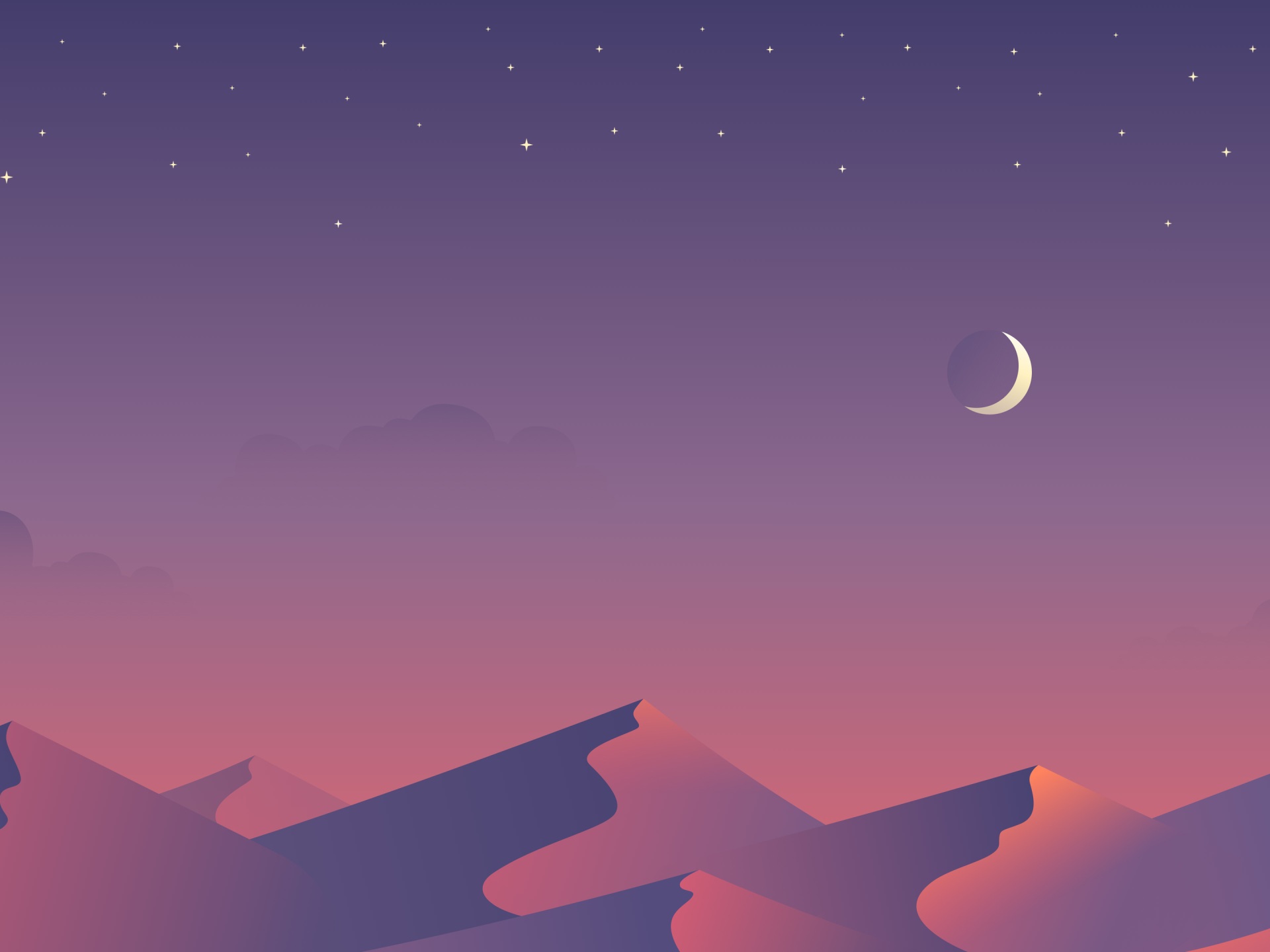 Desert Nights Moon 4k Minimalism Wallpaper 4K