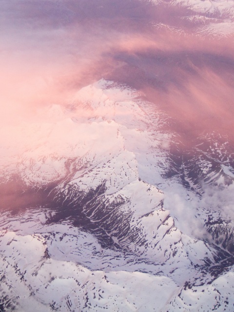mountains, clouds, peaks, pink 4k Wallpaper 4K