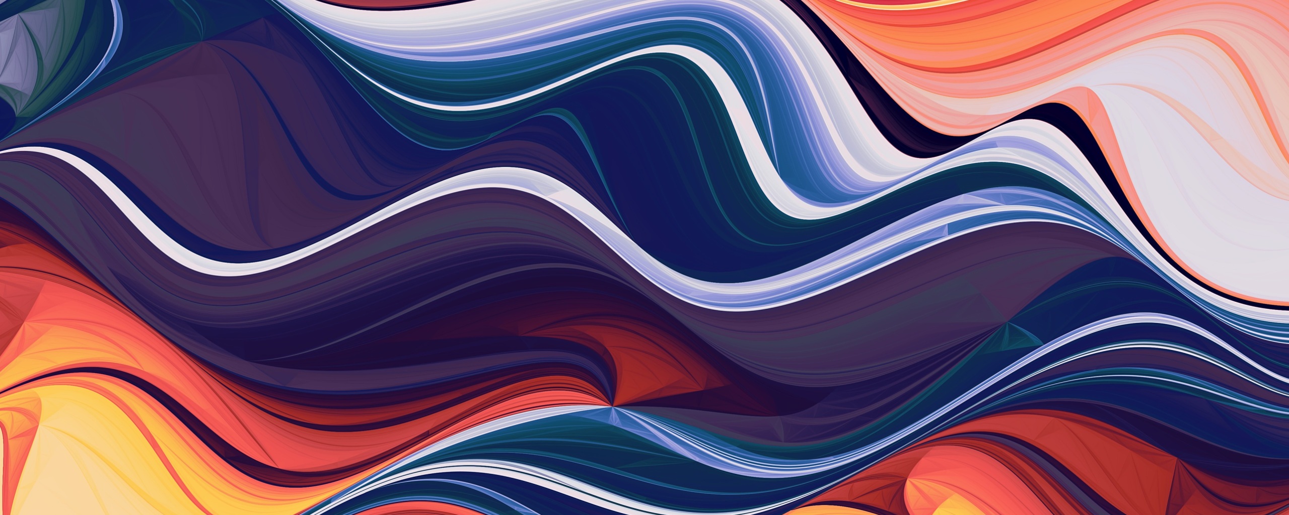 Colorful Abstraction Waves Wallpaper 4K