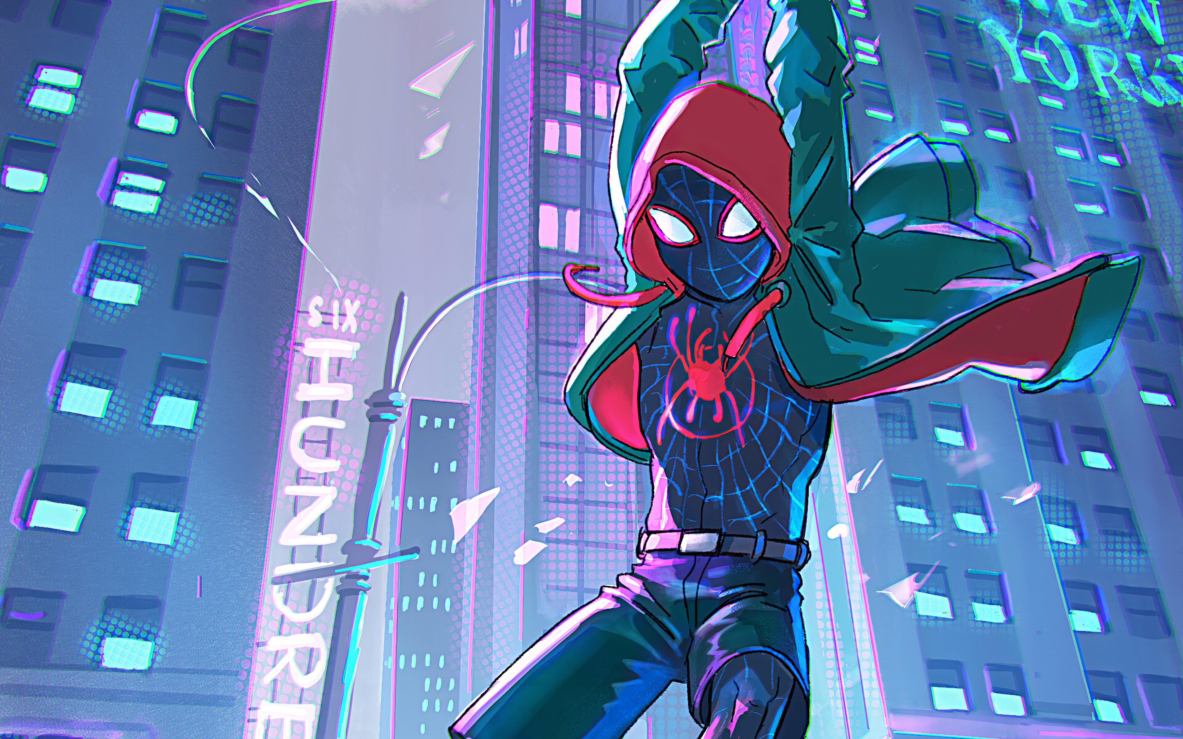Widescreen Resolution Spiderman Into The Spider Verse Art1440x900. 