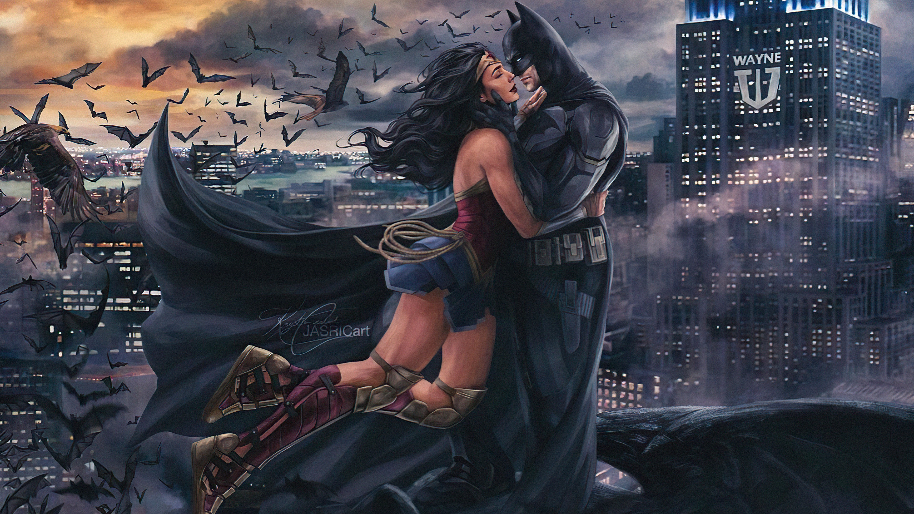 Wallpaper 4k Batman And Wonder Woman Romantic Moment 4k Wall