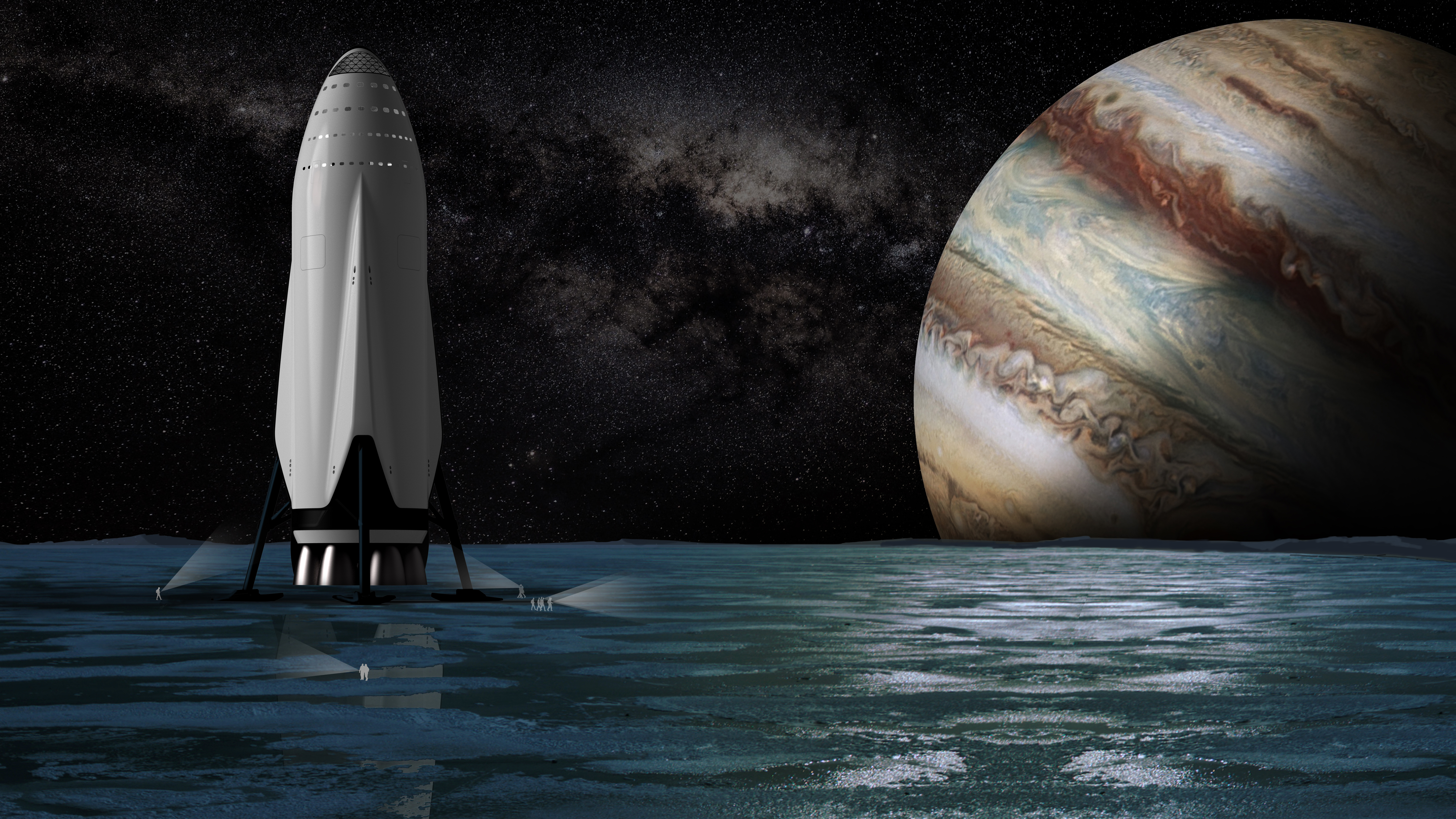 Wallpaper  SpaceX Interplanetary Transport System rocket space Moon  7500x3300  bbrock5  739093  HD Wallpapers  WallHere