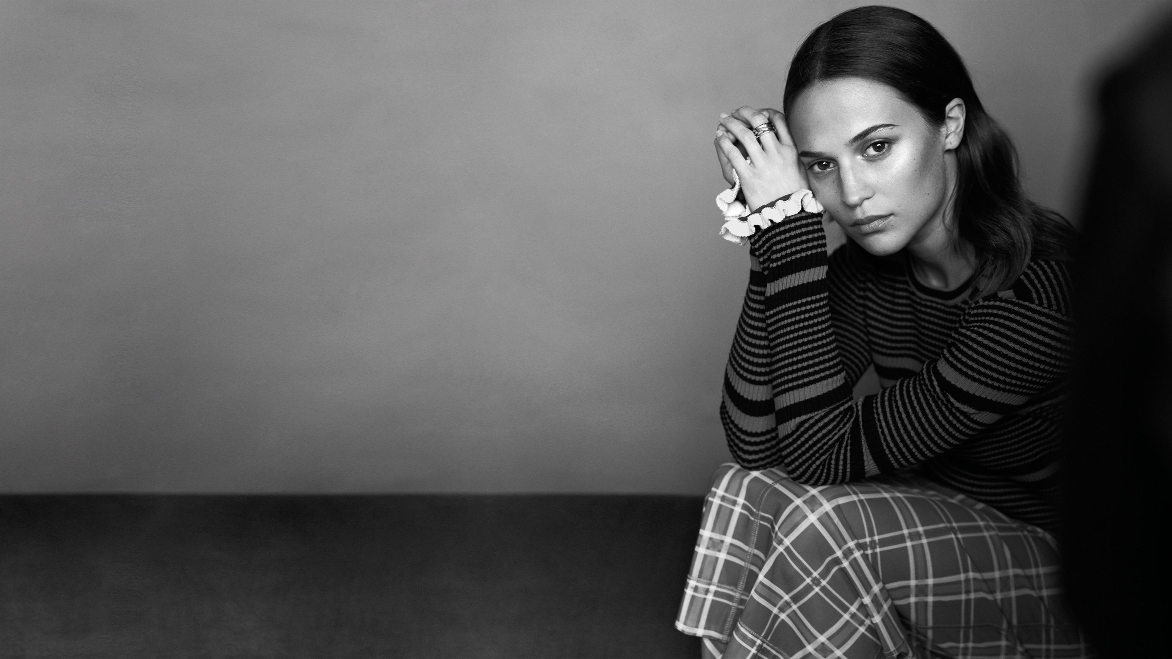 Alicia Vikander Marie Clarie 2019 monochrome wallpapers, hd-wallpapers ...