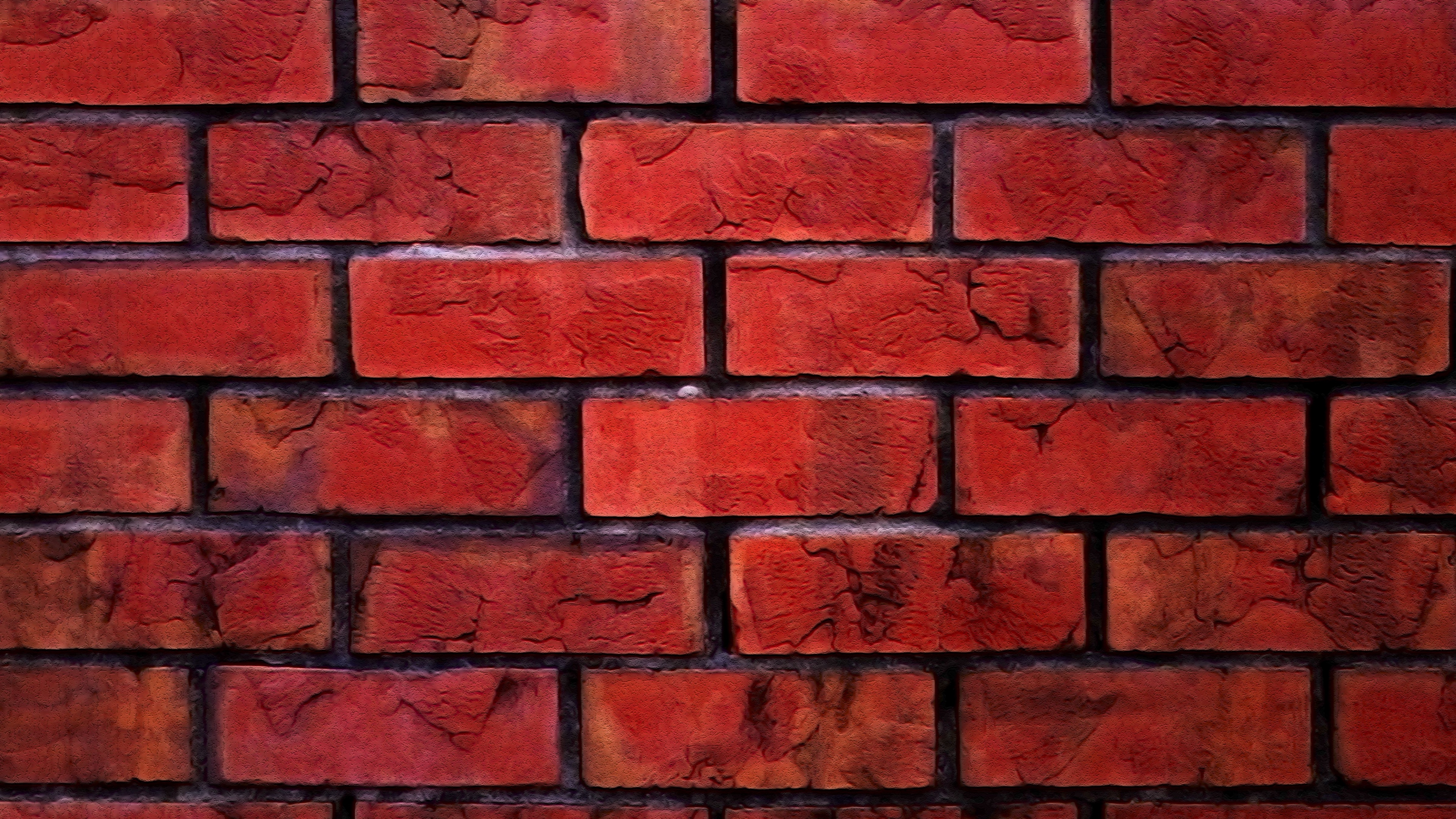 Brick wall Wallpaper 4K Magenta Red Bricks Bright 2549