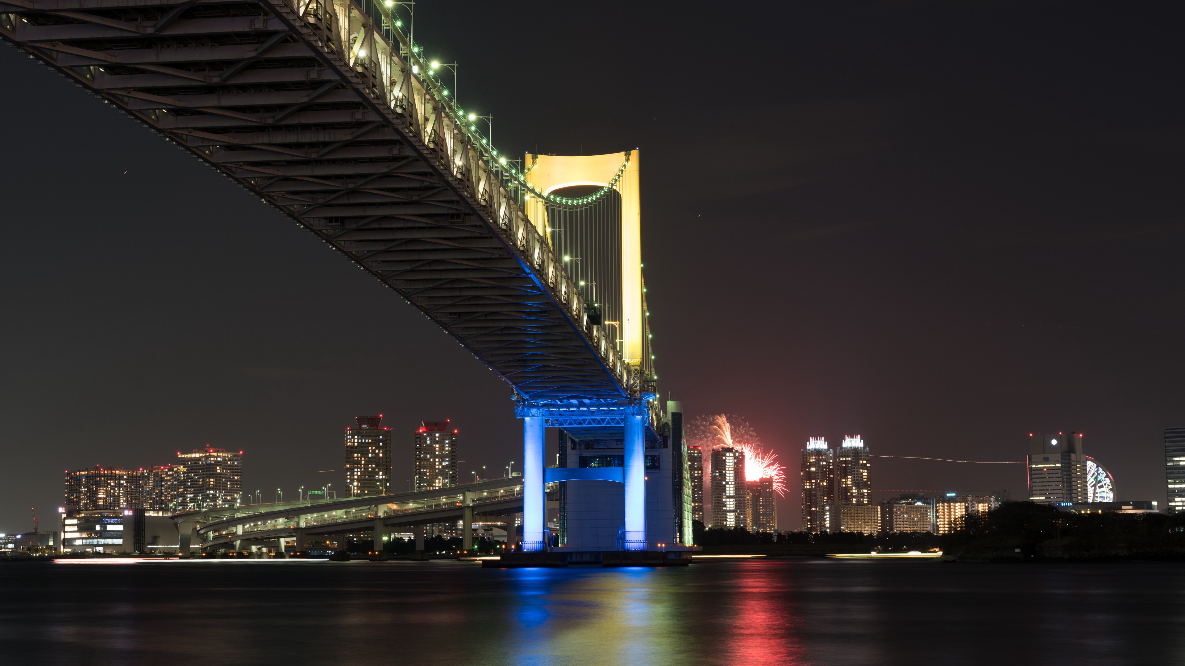 bridge night city bay tokyo japan 4k 1538066671 - bridge, night city, bay, tokyo, japan 4k - night city, bridge, Bay