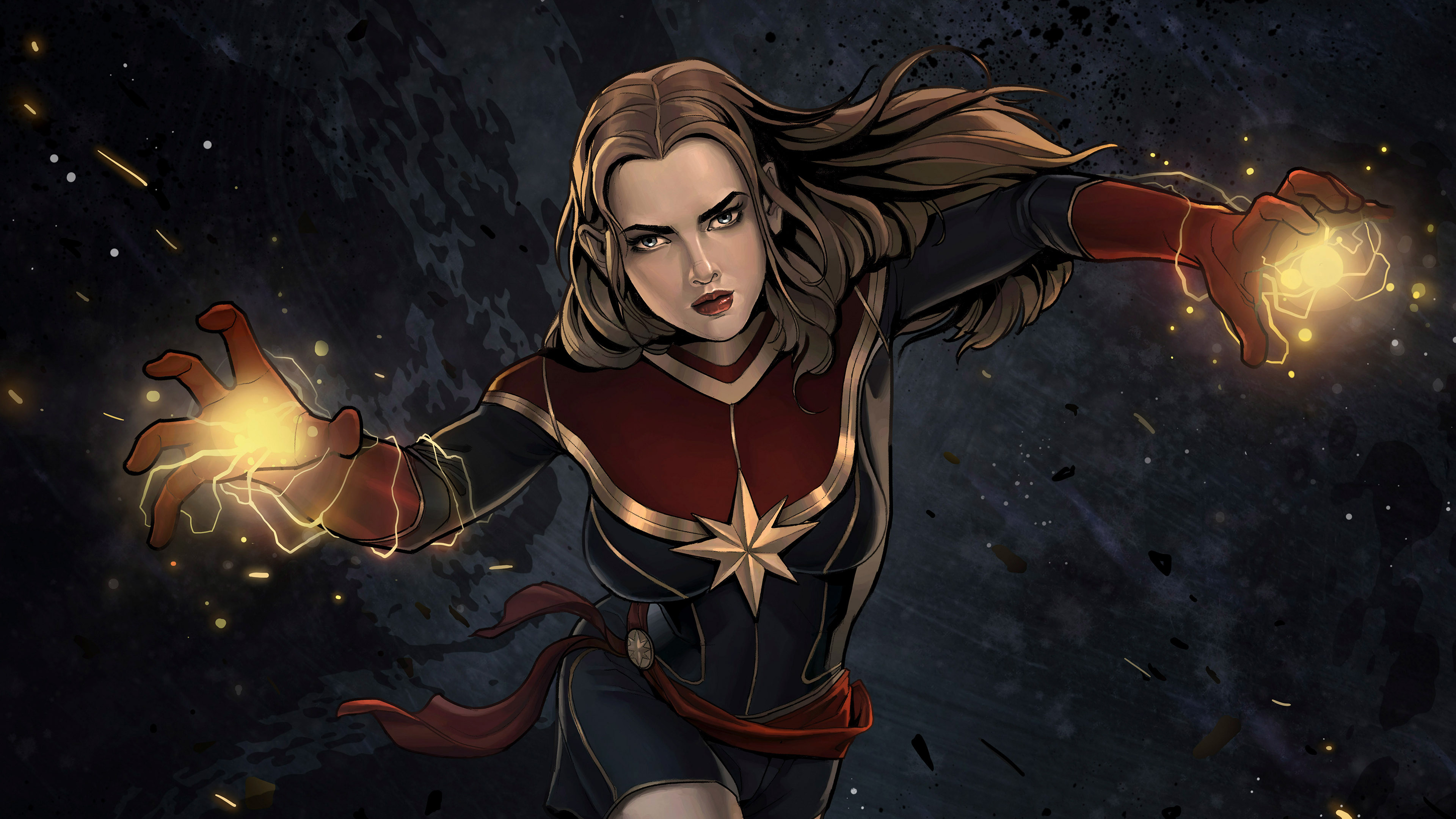 Captain Marvel  Comic Artwork 4k  superheroes wallpapers  hd 