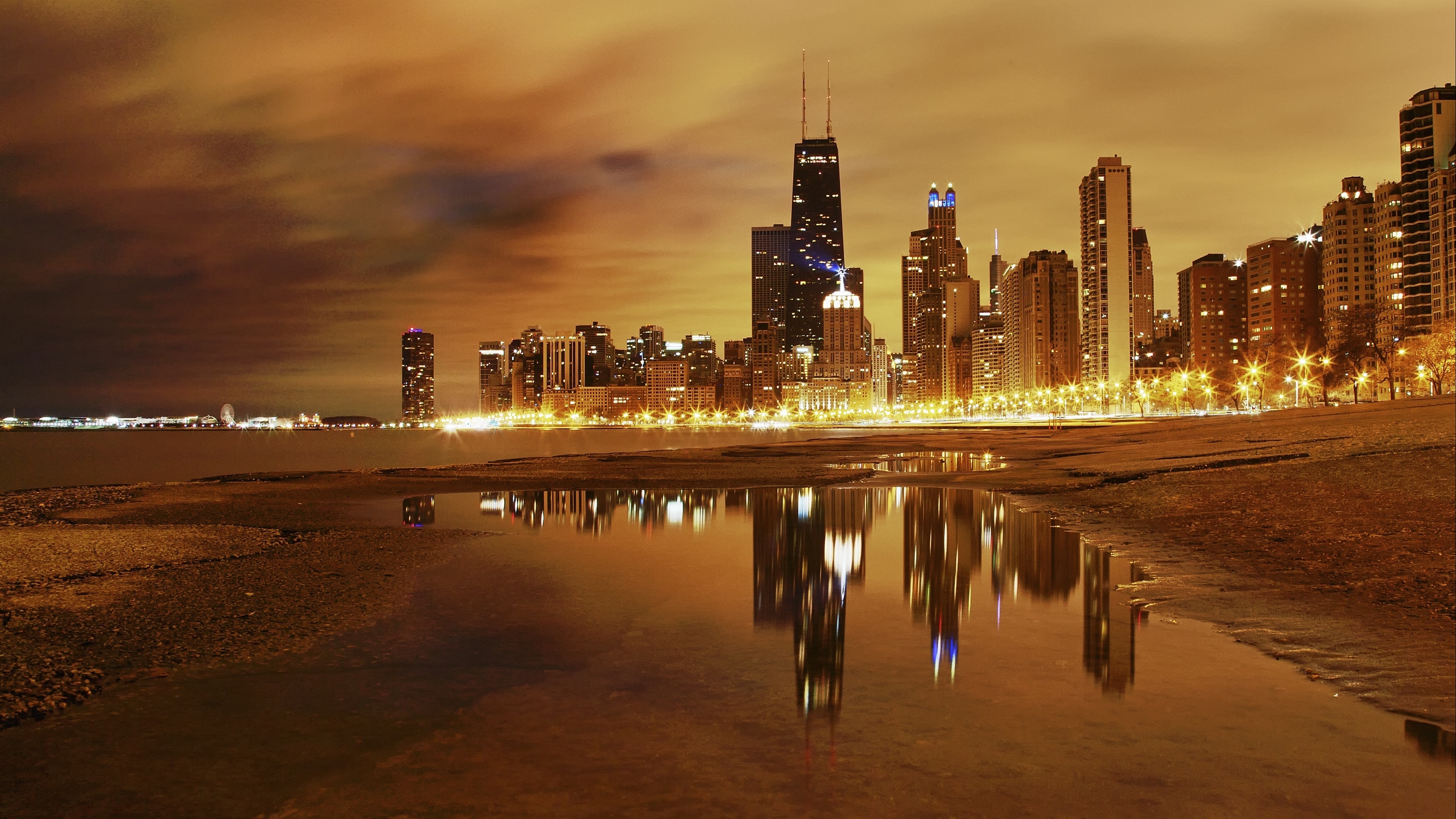 Chicago City Night Wallpapers  Top Free Chicago City Night Backgrounds   WallpaperAccess