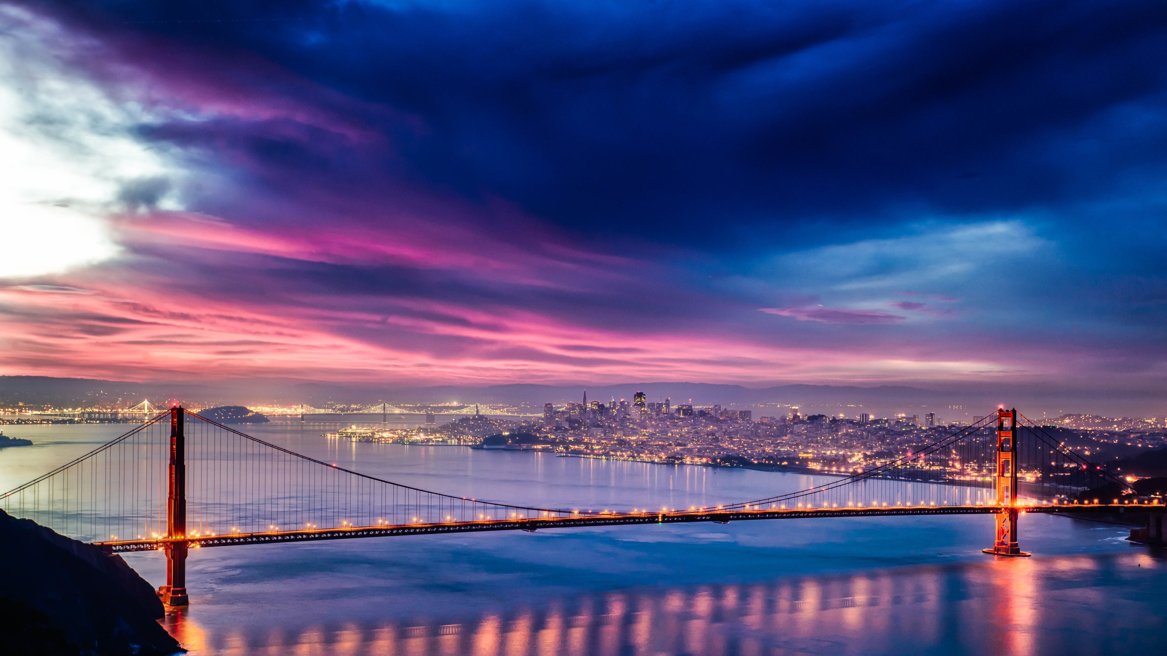 Wallpaper 4k Golden Gate Bridge Sunset