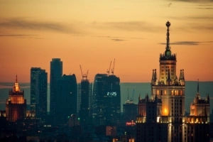 moscow sunset lights 4k 1538068716 300x200 - moscow, sunset, lights 4k - sunset, Moscow, Lights