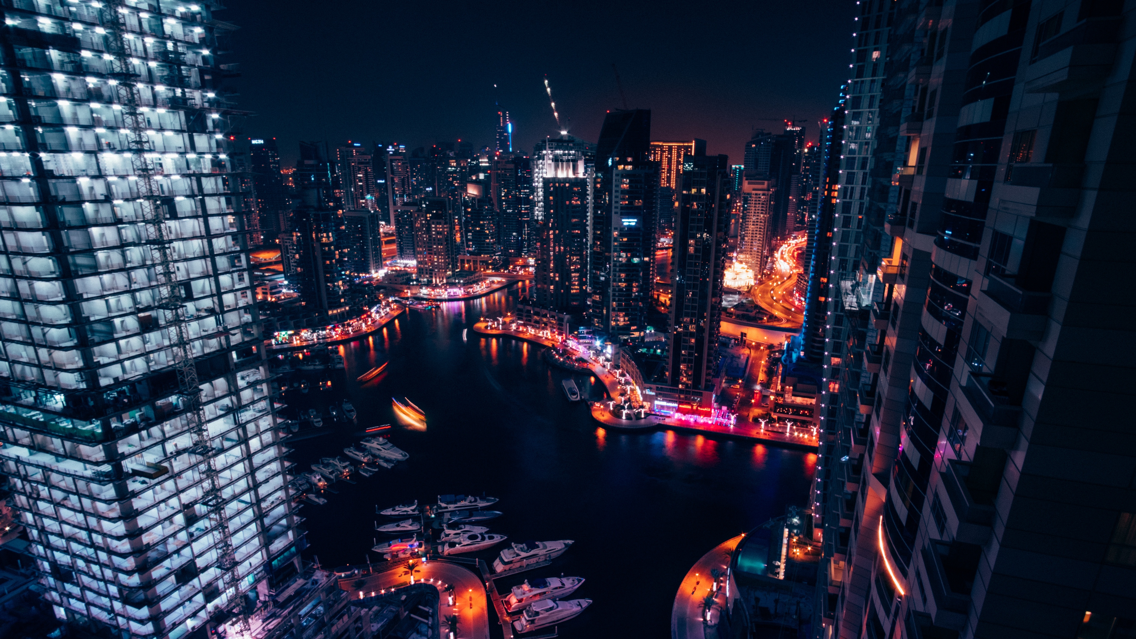 Night City, Buildings, Skyscrapers 4K