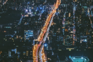 night city road view from above buildings 4k 1538064559 300x200 - night city, road, view from above, buildings 4k - view from above, Road, night city