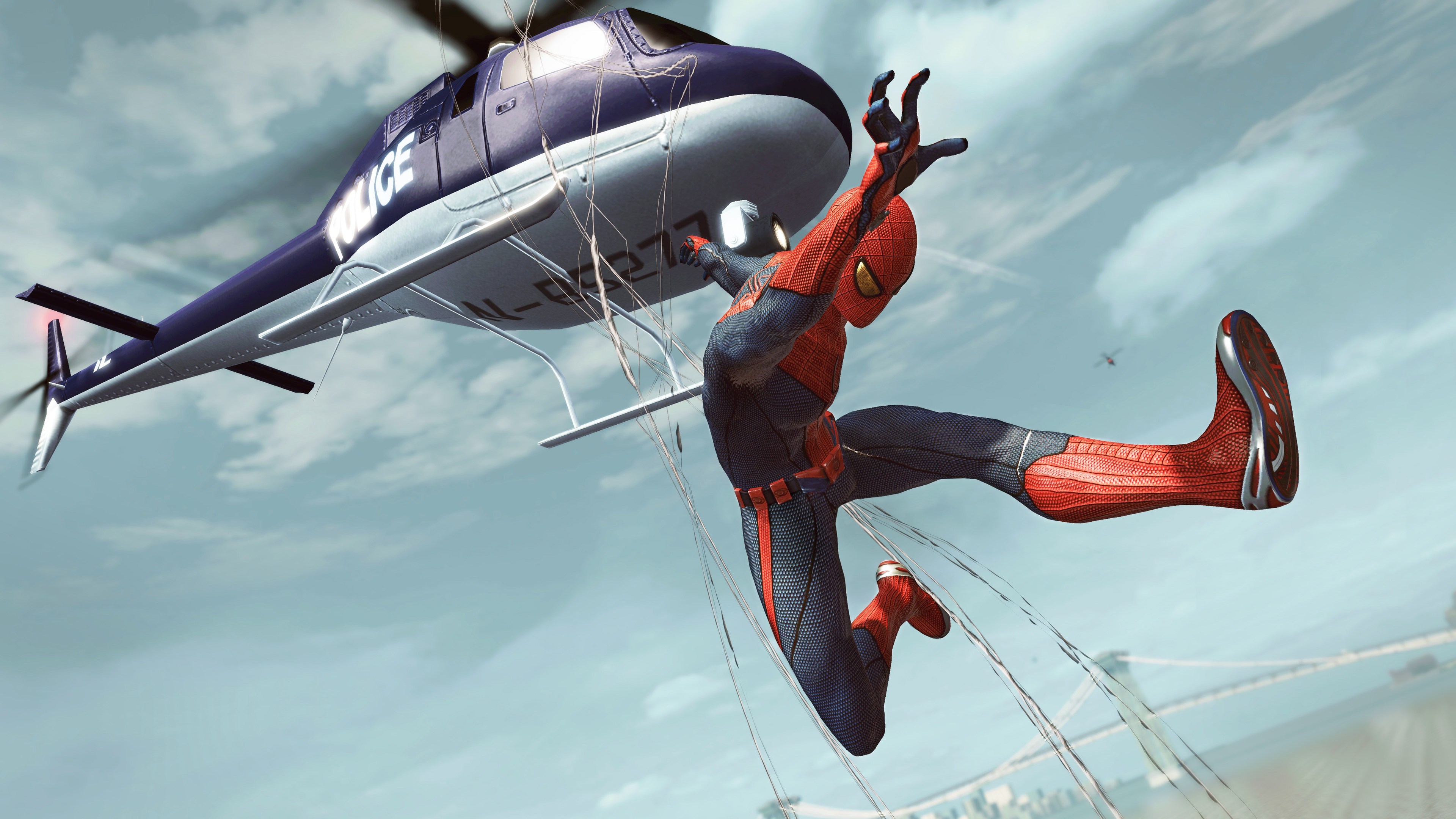 Wallpaper 4k Spiderman Jumping Out Of Helicopter Wallpaper