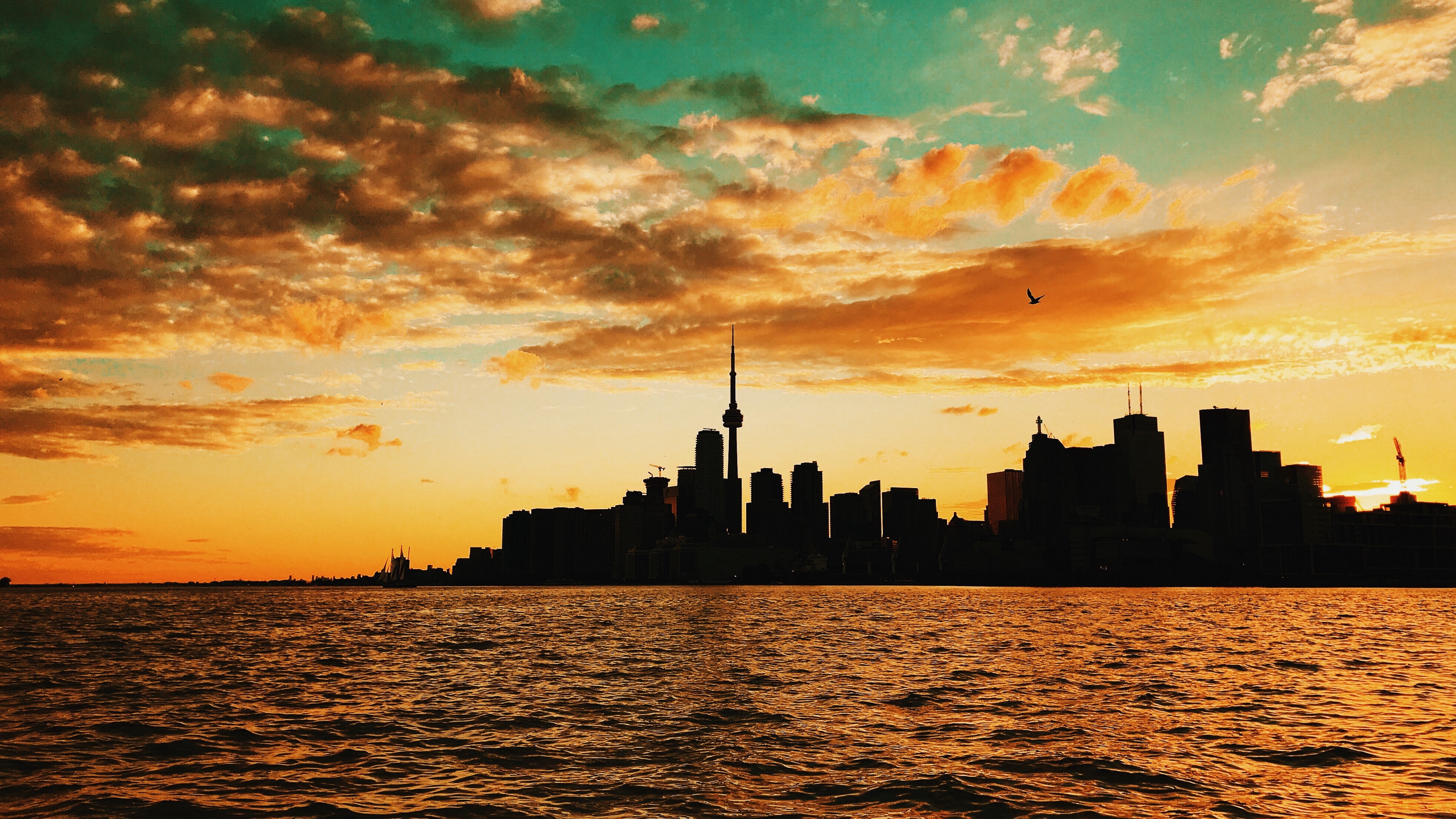 Toronto Canada Sunset Buildings Sea 4k Toronto Sunset Canada