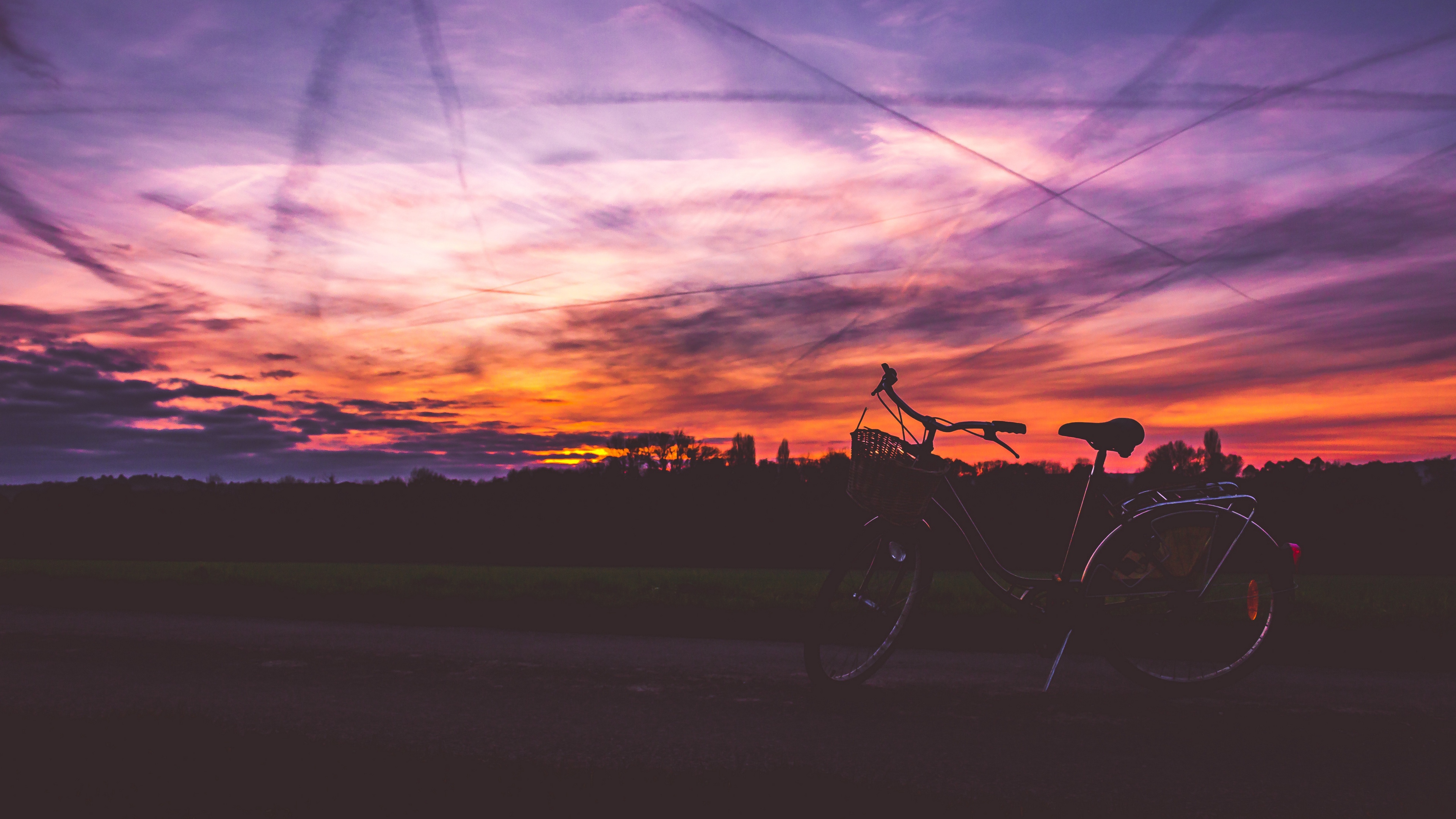 bicycle sunset sky road 4k 1540574679 - bicycle, sunset, sky, road 4k - sunset, Sky, Bicycle