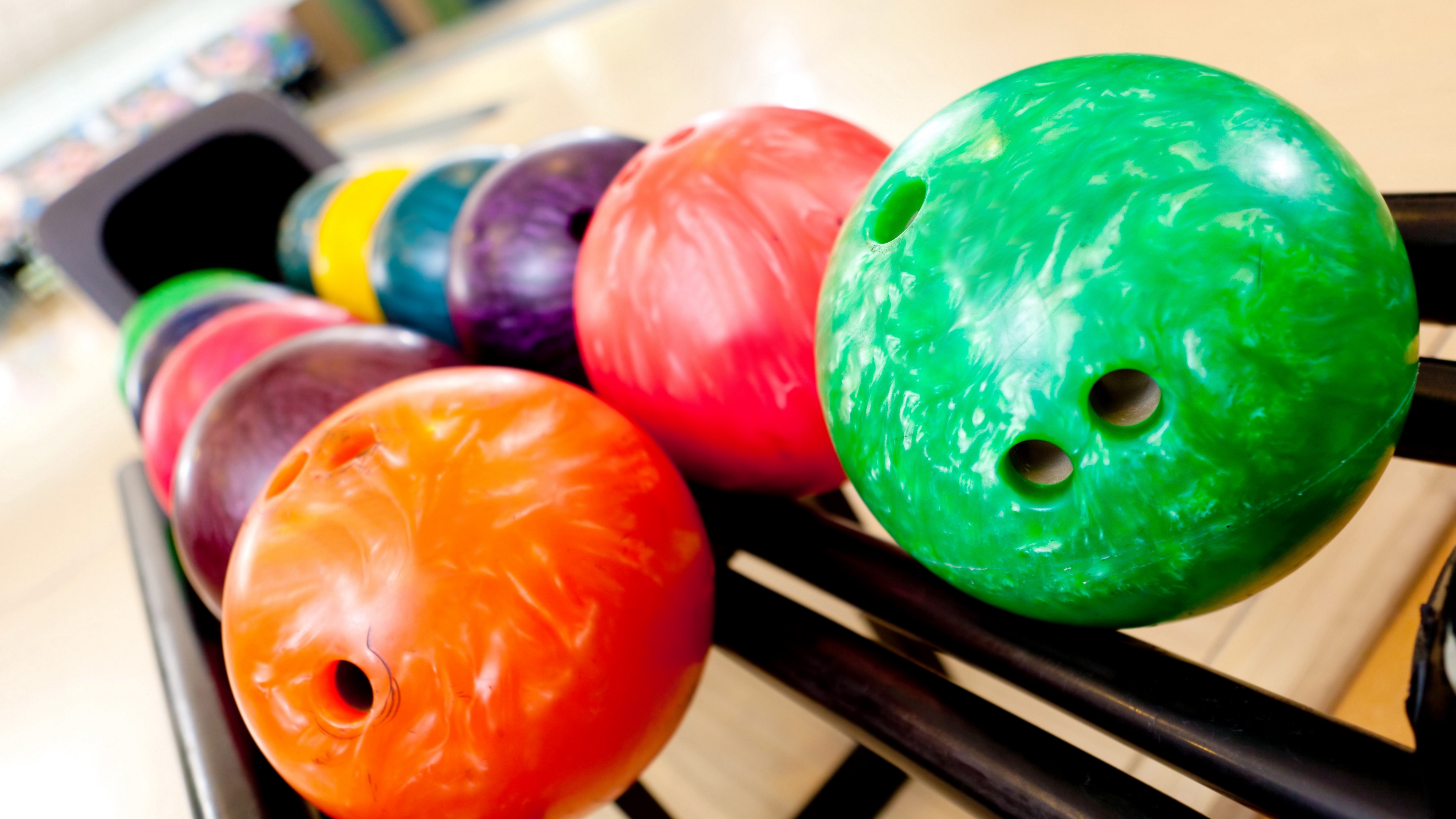 bowling balls rack 4k 1540061877 - bowling, balls, rack 4k - rack, bowling, Balls
