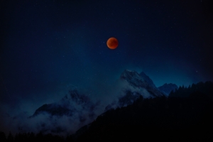 full moon red moon starry sky mountains night 4k 1540576100 300x200 - full moon, red moon, starry sky, mountains, night 4k - starry sky, red moon, full moon