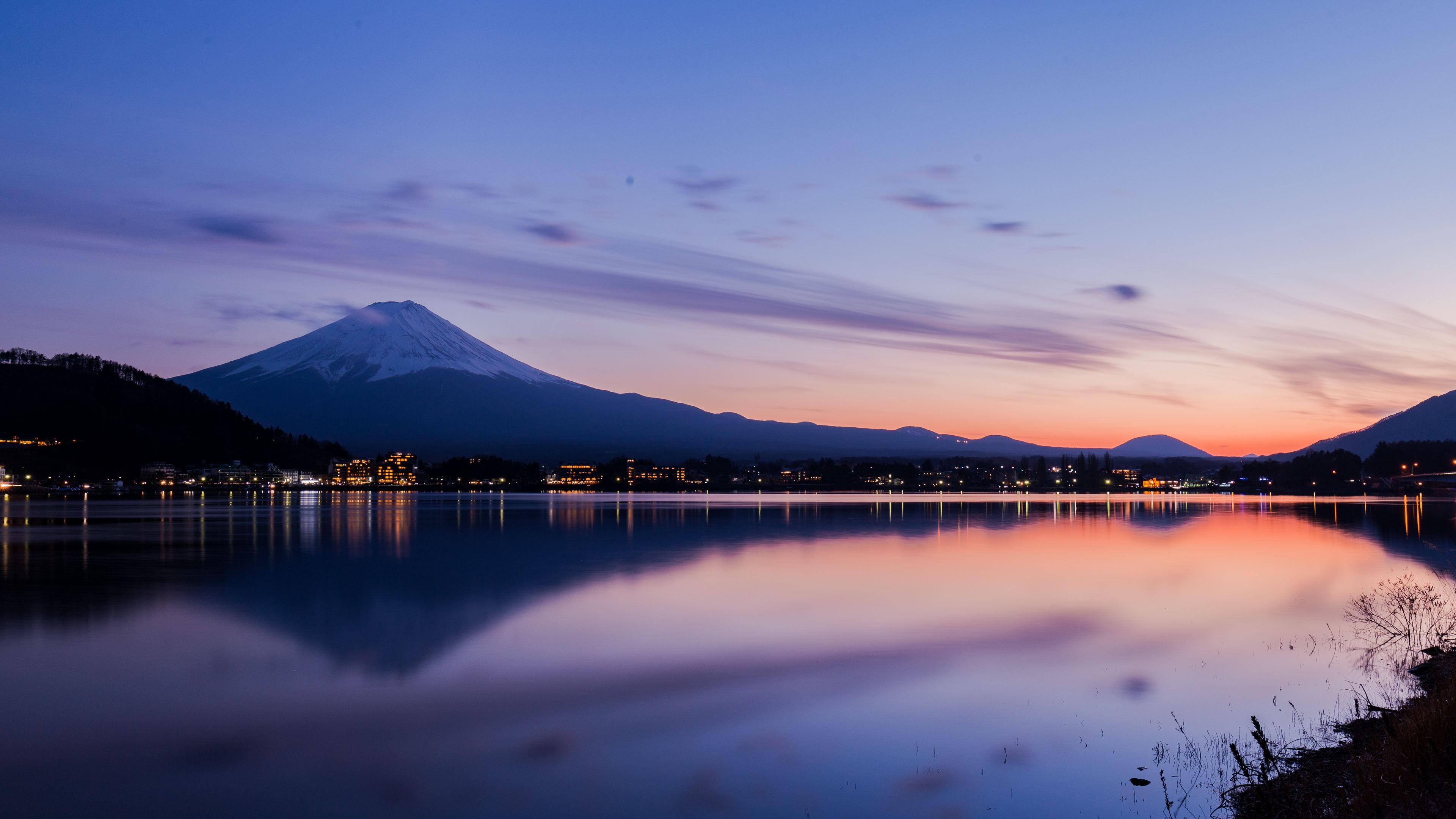 Lake Kawaguchi In Japan  4k  reflections wallpapers  nature 