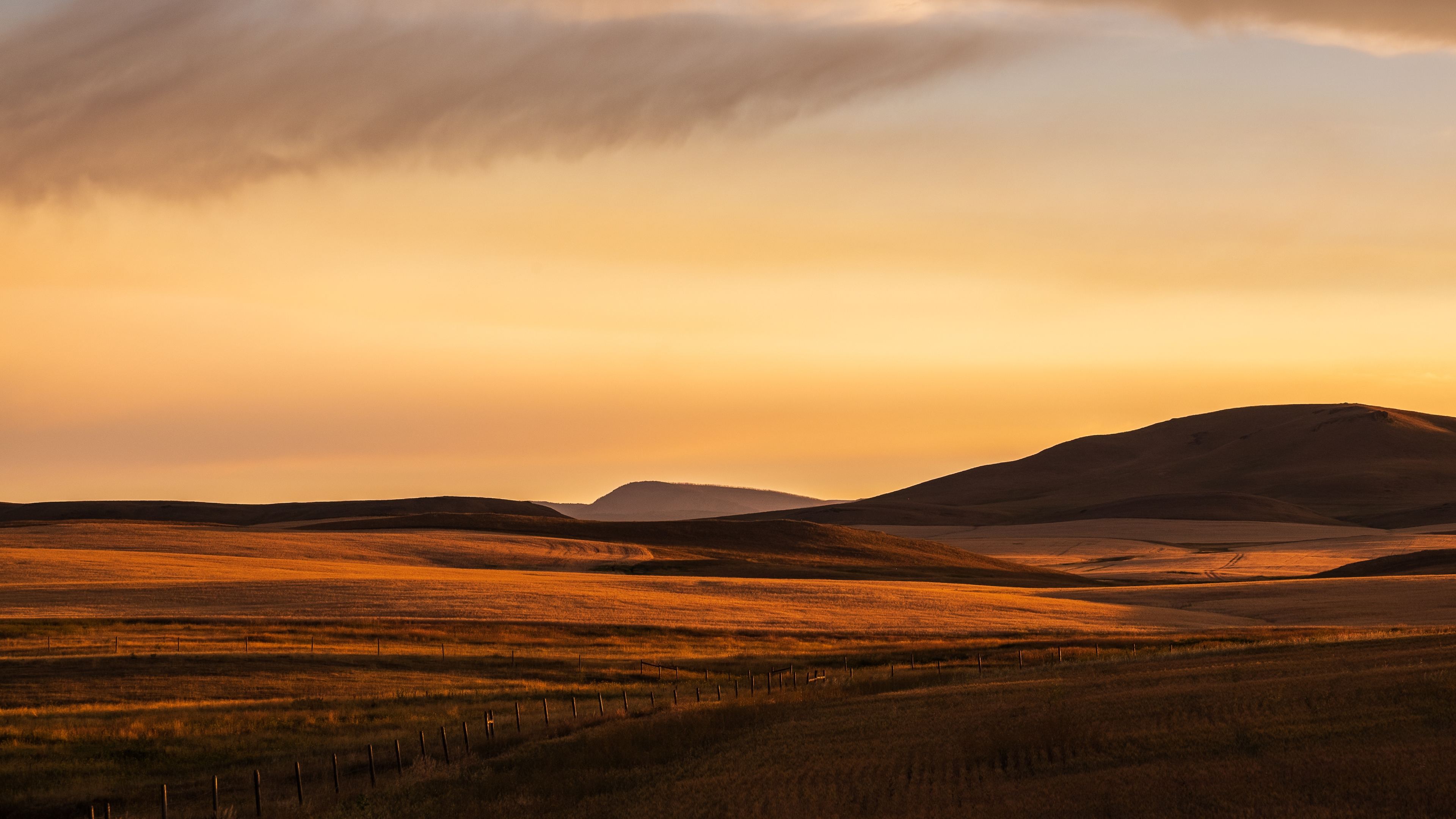 Wallpaper 4k Montana Prairie Montana Plain Evening Light Fuji Color Montana  Sunset Wallpaper