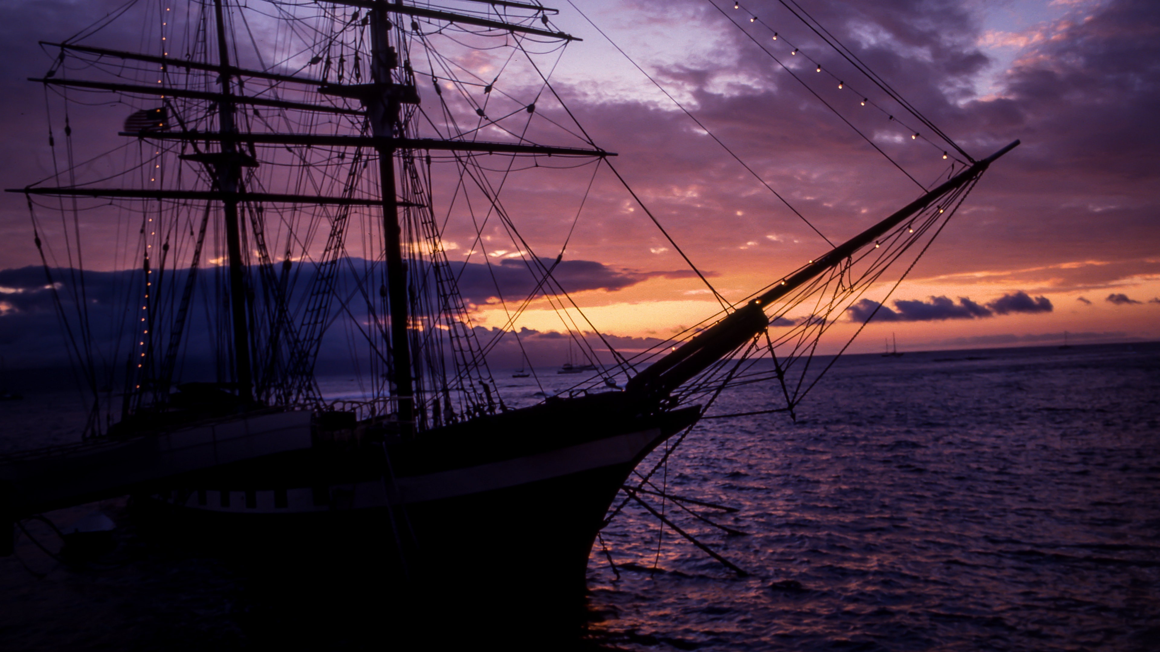 ship mast sunset sea 4k 1540574551 - ship, mast, sunset, sea 4k - sunset, Ship, mast