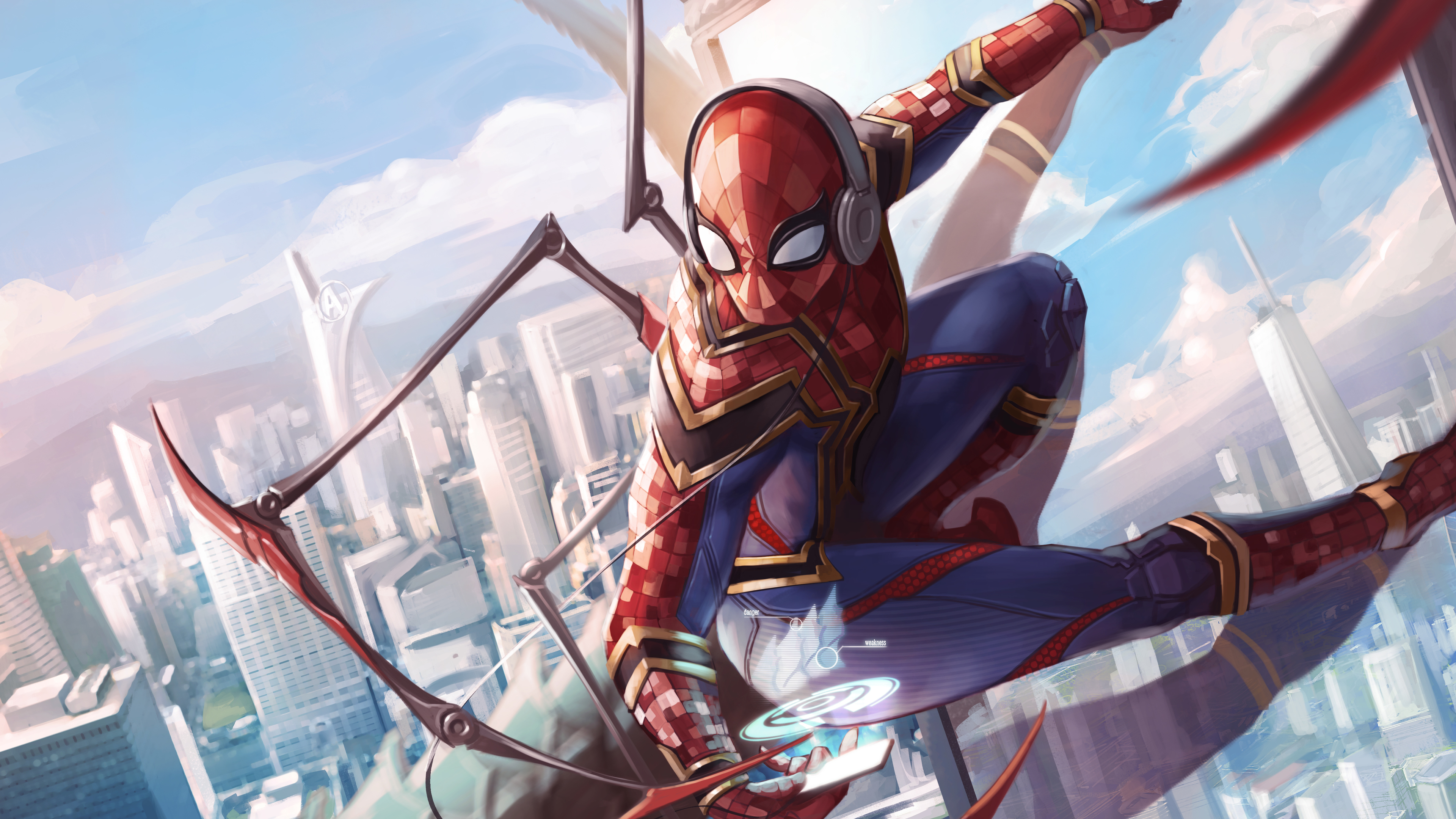  Spiderman  Iron  Suit Art 5k superheroes wallpapers  