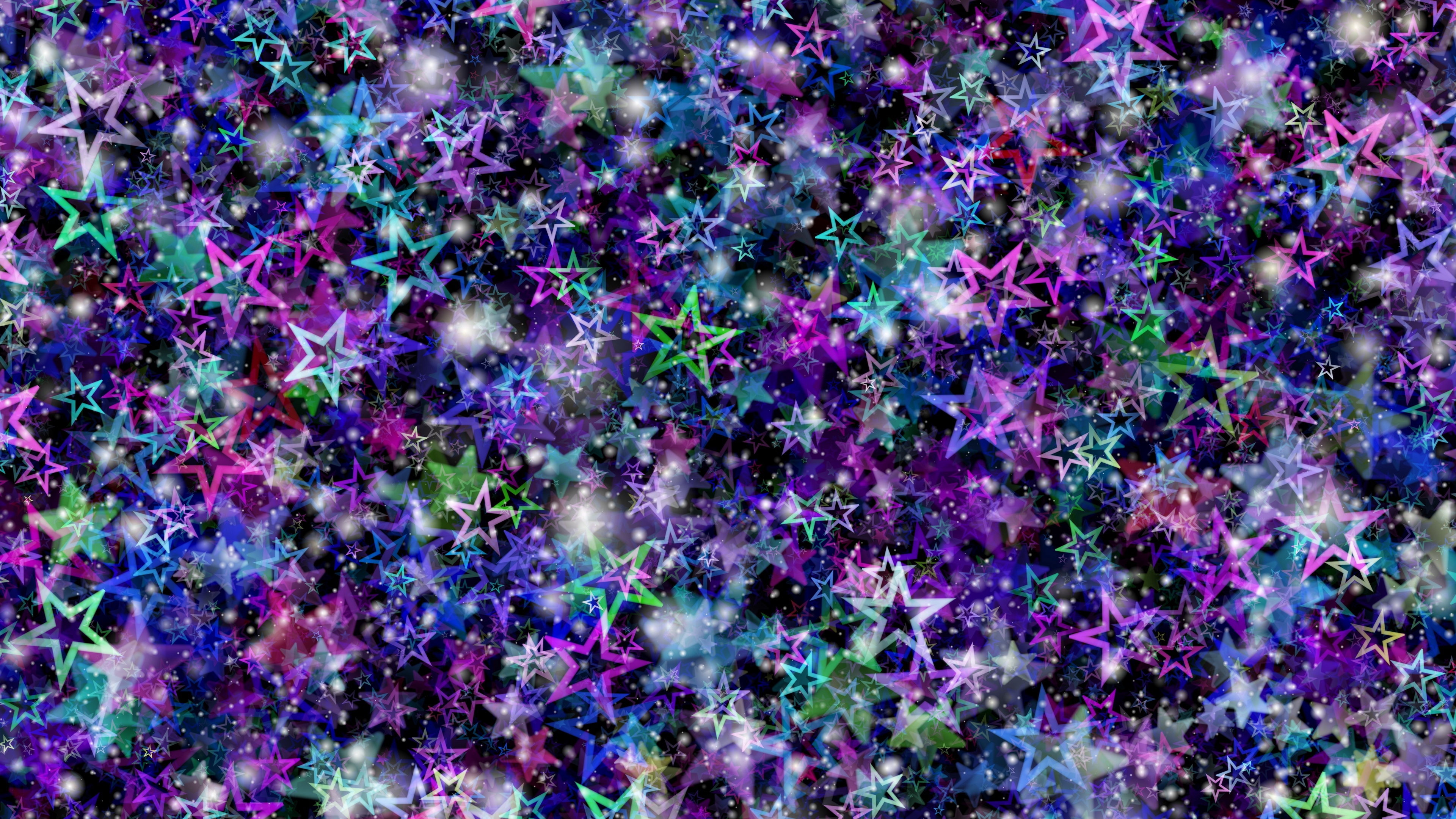 stars colorful glare glitter art 4k 1539369839 - stars, colorful, glare, glitter, art 4k - Stars, glare, Colorful