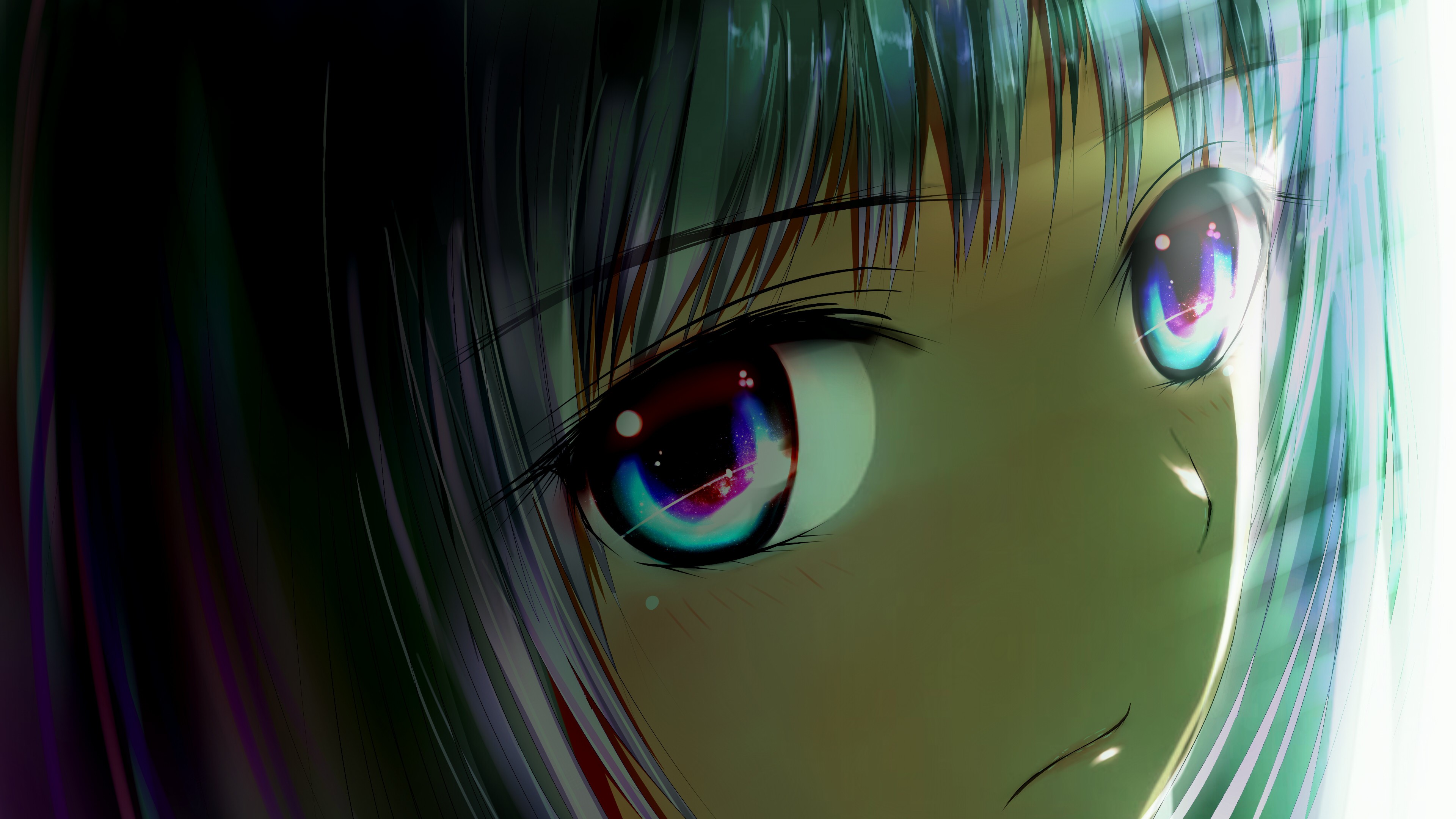 face eyes anime girls heterochromia colorful frontal view  1806x1080  Wallpaper  wallhavencc