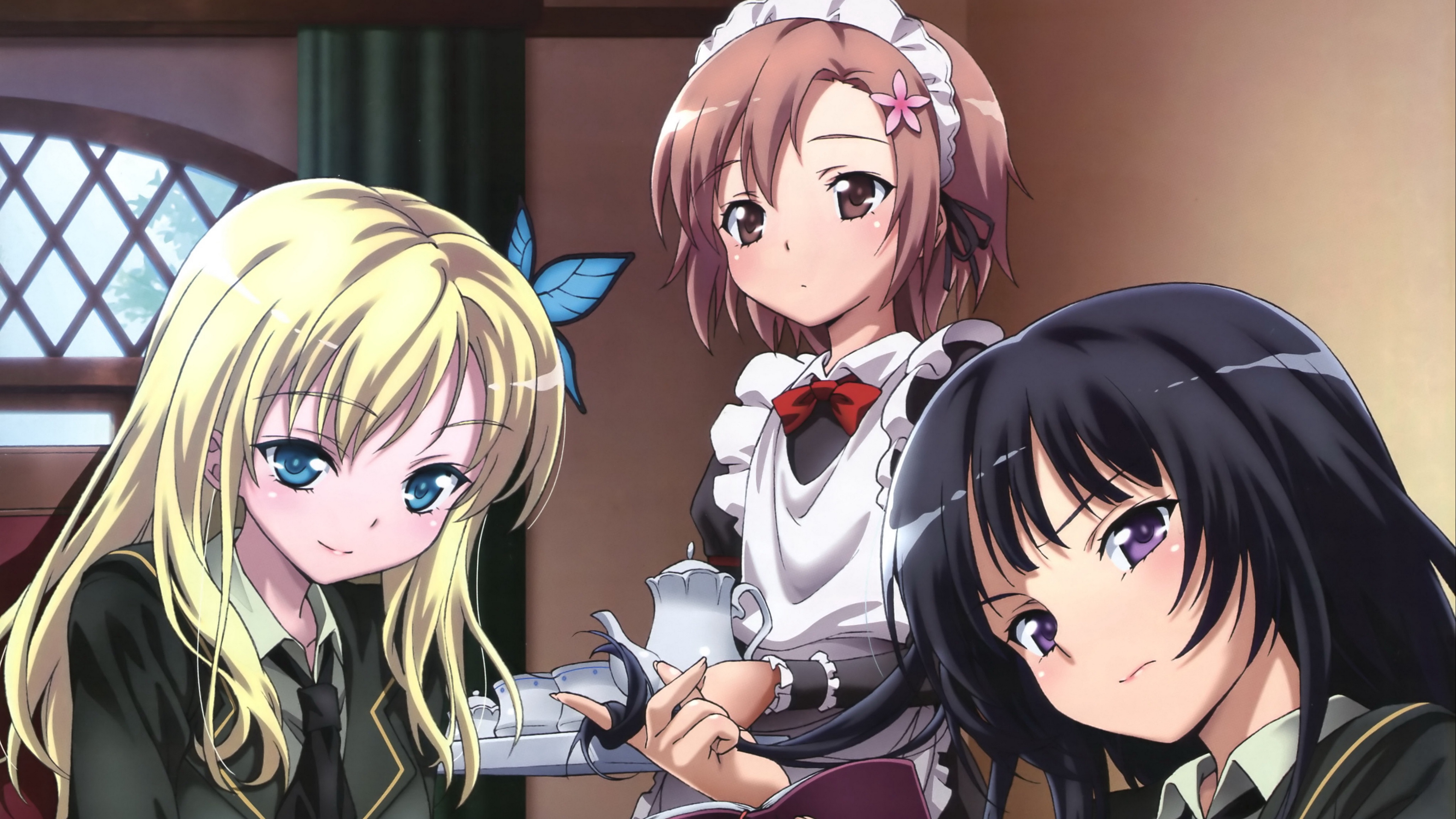 anime girls servants book room 4k 1541975646 - anime, girls, servants, book, room 4k - servants, Girls, Anime