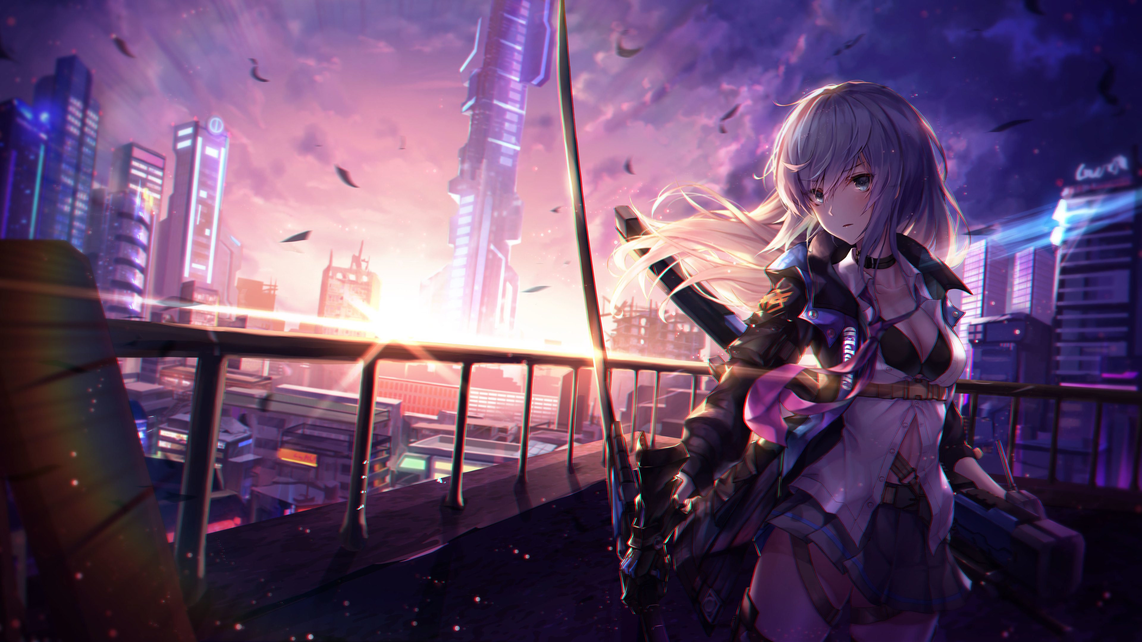 Wallpaper 4k Anime Warrior Girl With Sword 4k 4k Wallpapers Anime