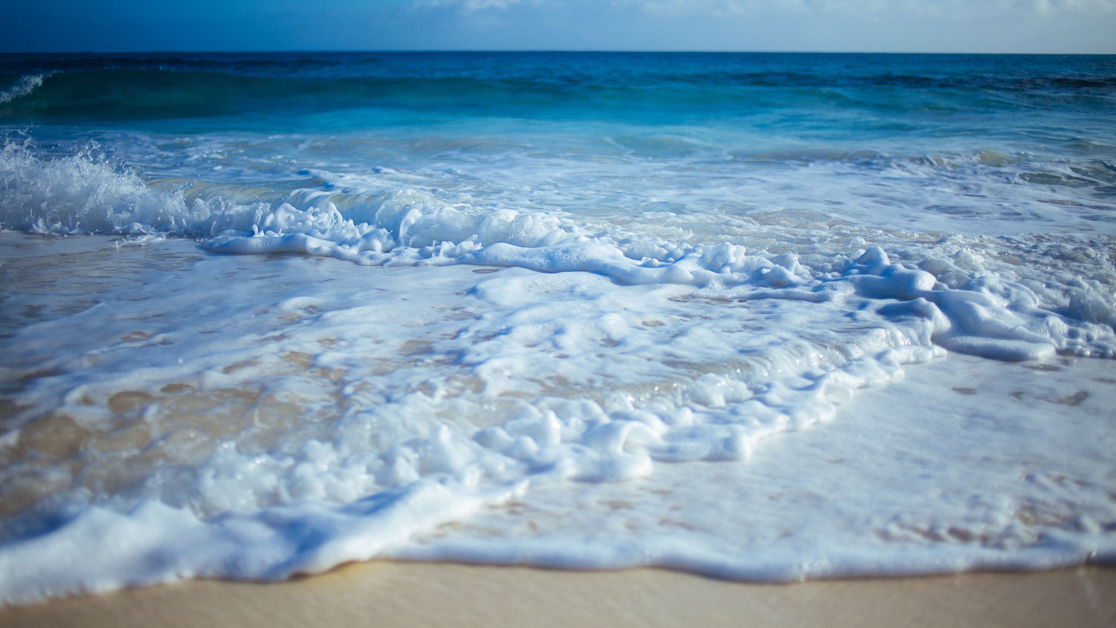 Beach Sand Waves Surf 4k