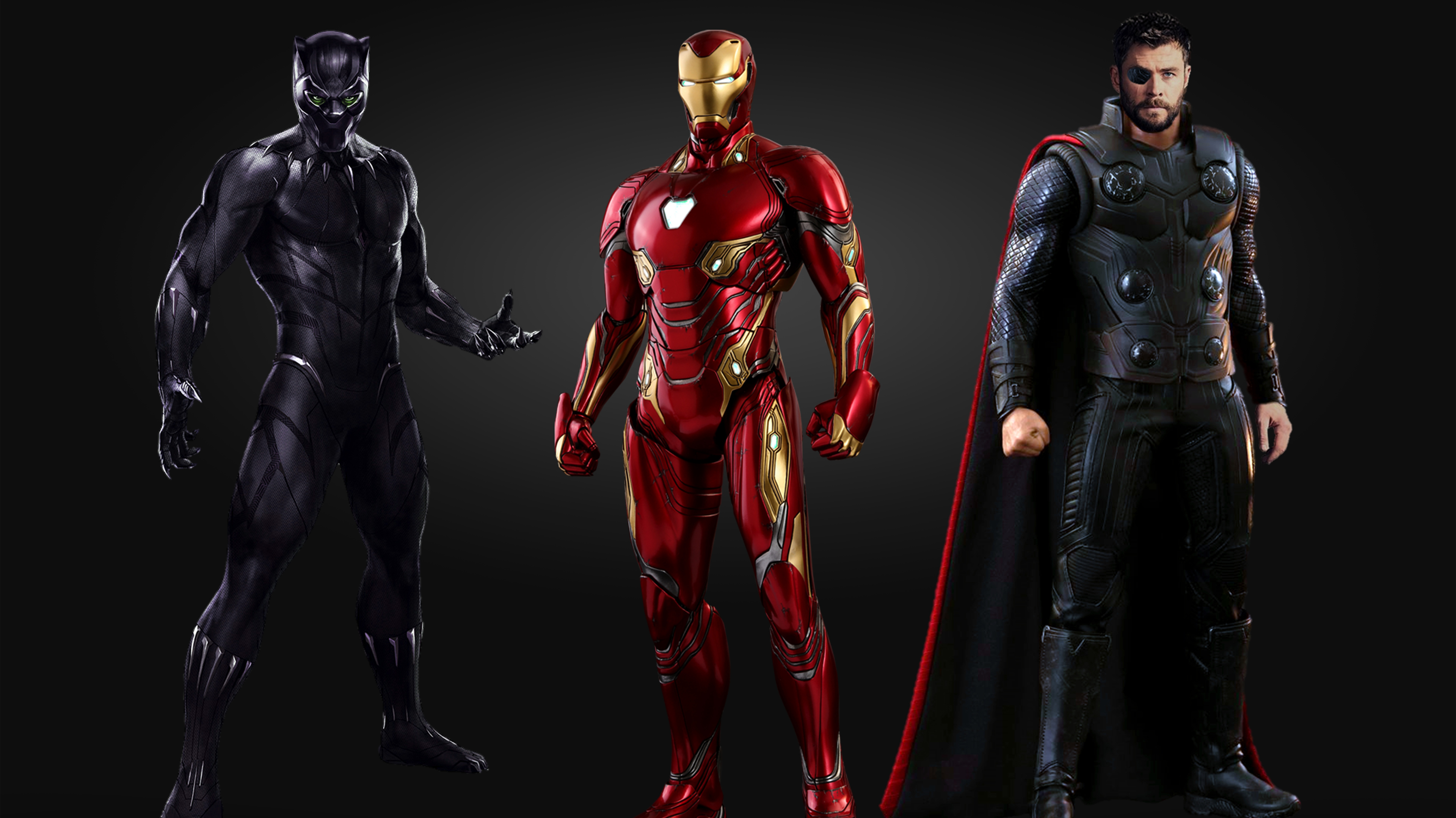 Wallpaper 4k Black Panther Iron Man Thor 4k 4k Wallpapers Art