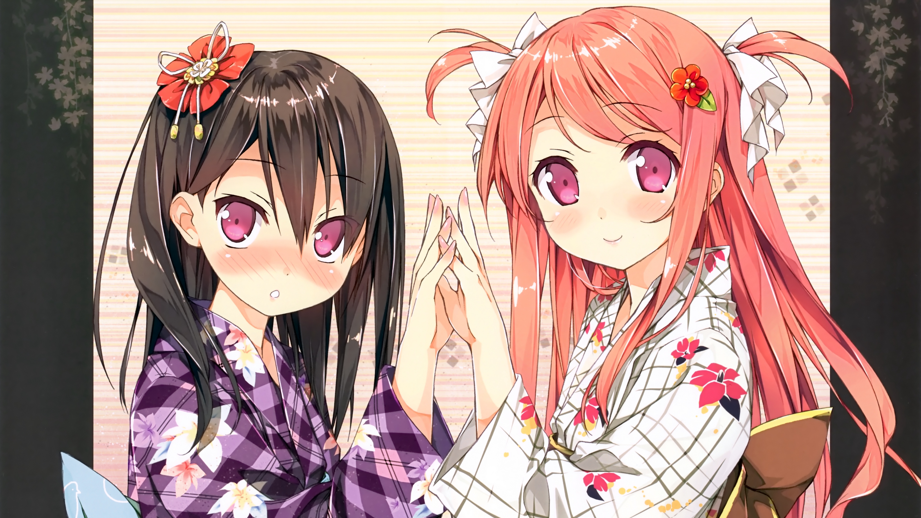 girl cute touching bow kimono 4k 1541975666 - girl, cute, touching, bow, kimono 4k - touching, Girl, Cute