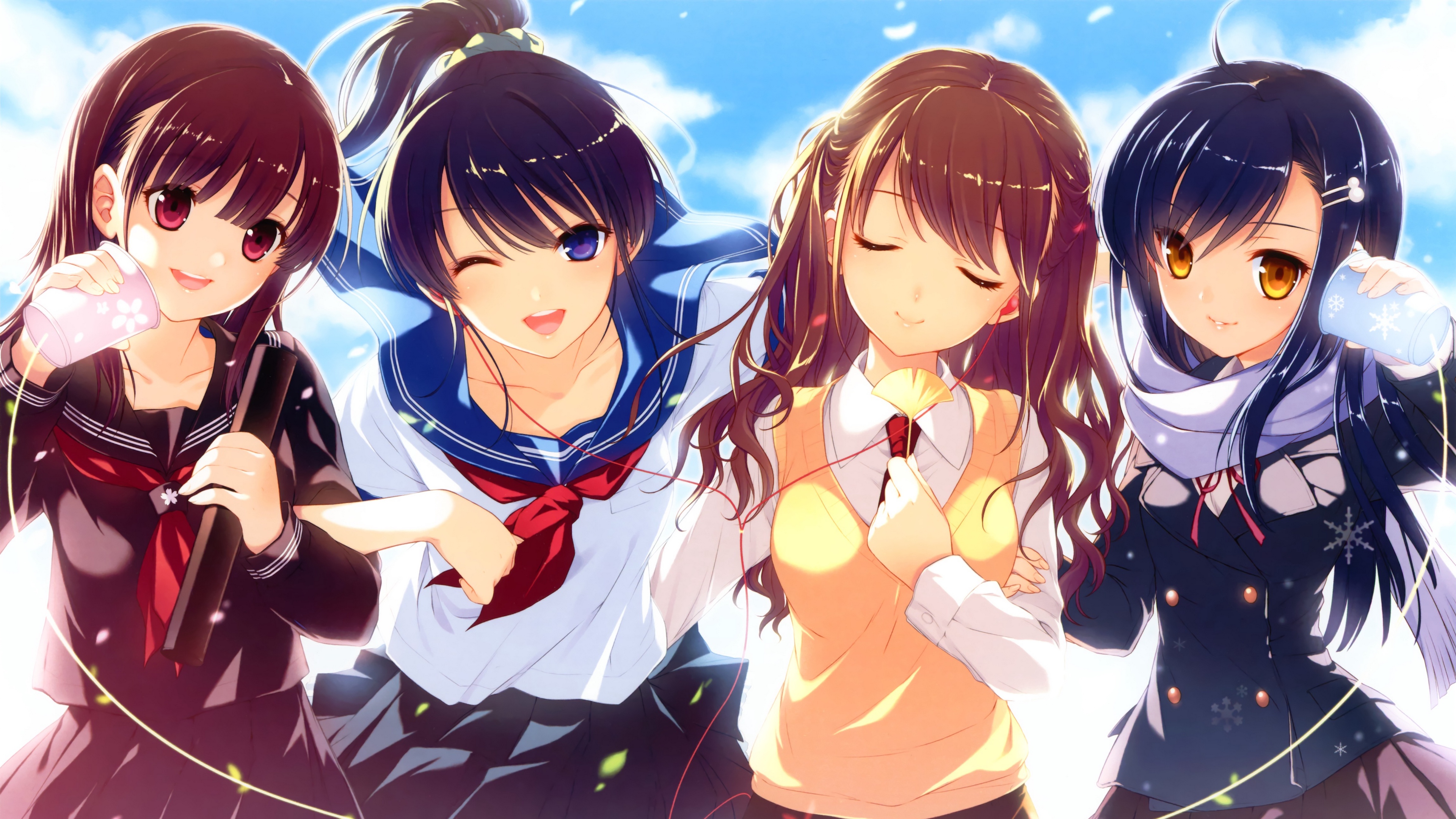high school girls girls anime schoolgirl 4k 1541976060 - high school girls, girls, anime, schoolgirl 4k - high school girls, Girls, Anime