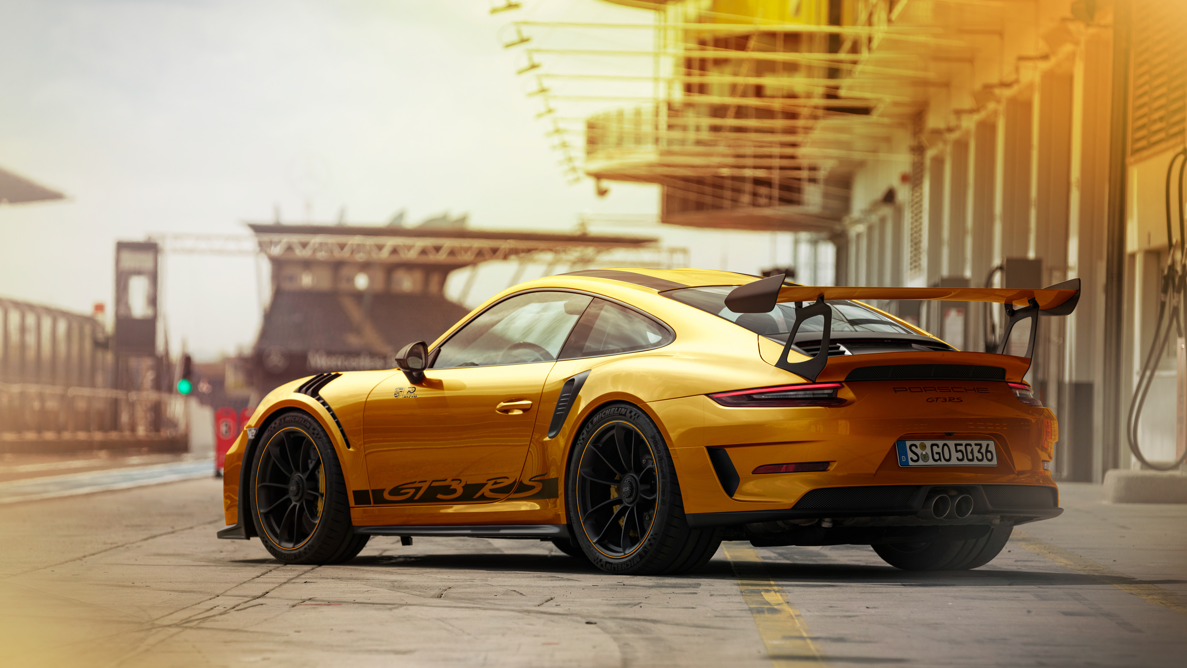 Porsche 911GT3RS Gold 4k Rear porsche wallpapers, porsche ...