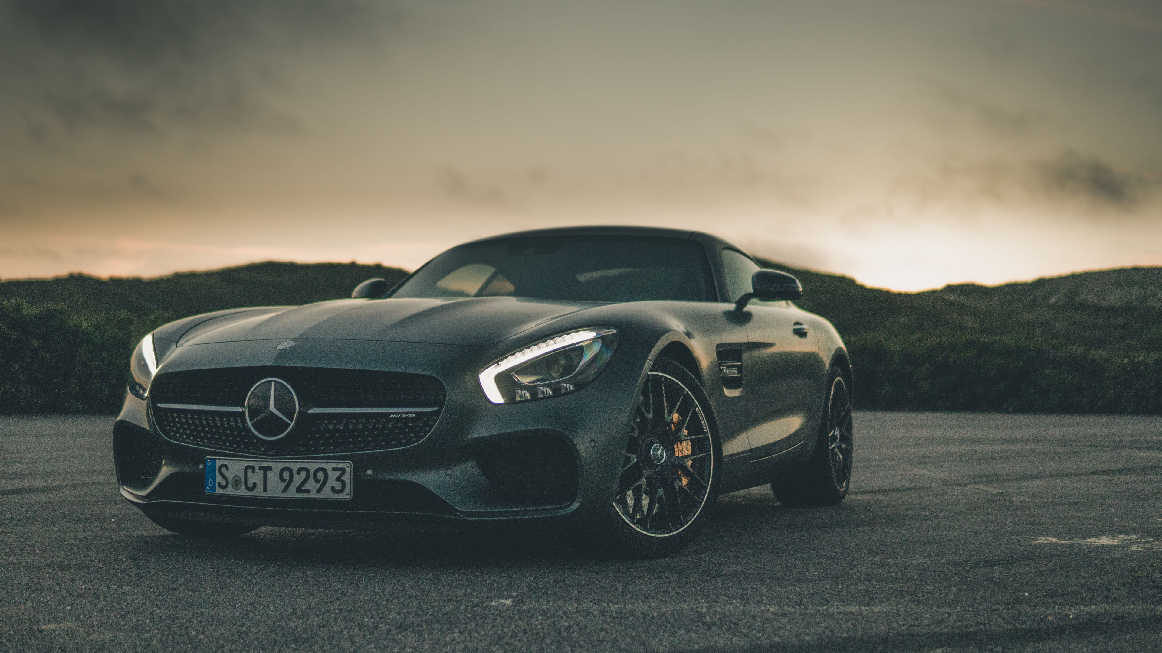 Black Mercedes Benz Amg GT 4k