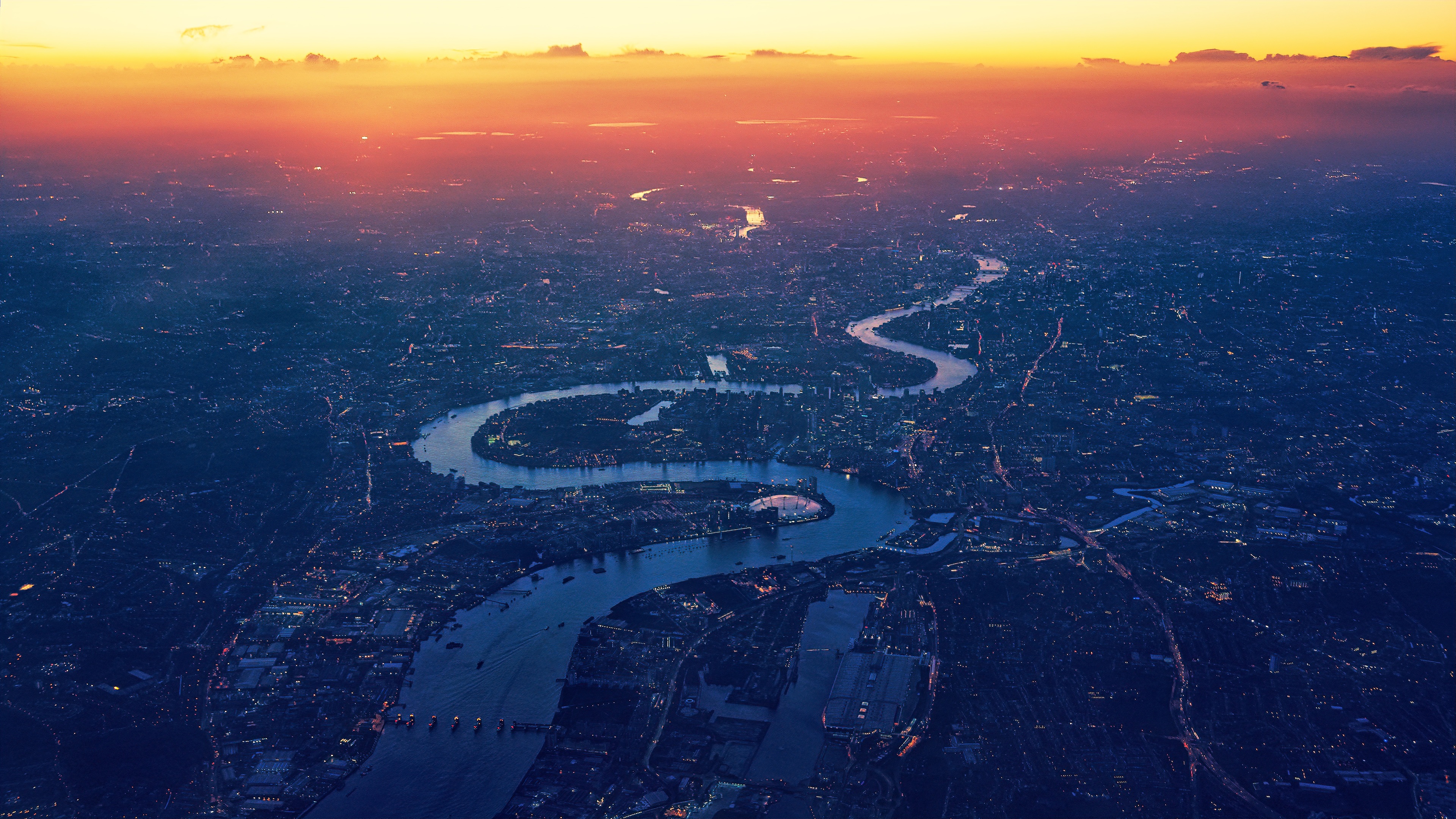 Wallpaper 4k London River Thames Aerial View 4k Wallpaper